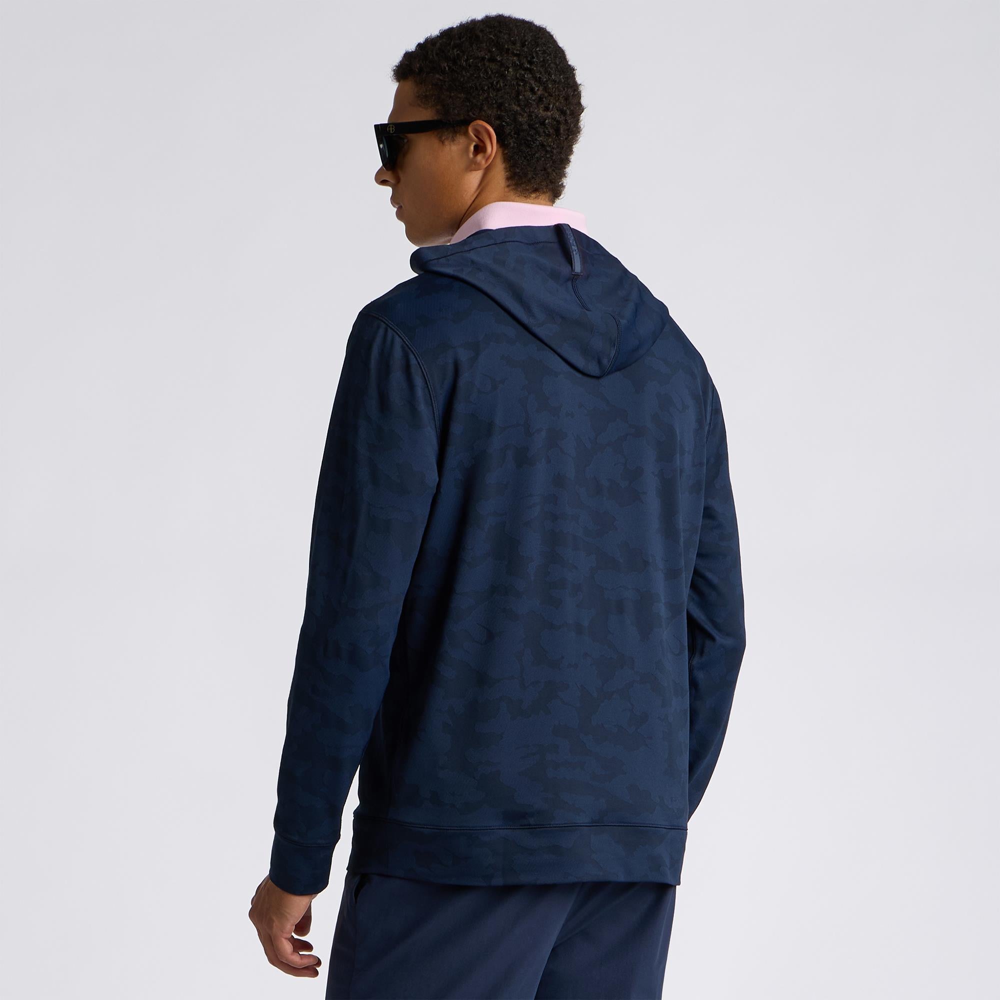 G/FORE Camo Jaquard Jersey Mens Golf Hoodie Twilight