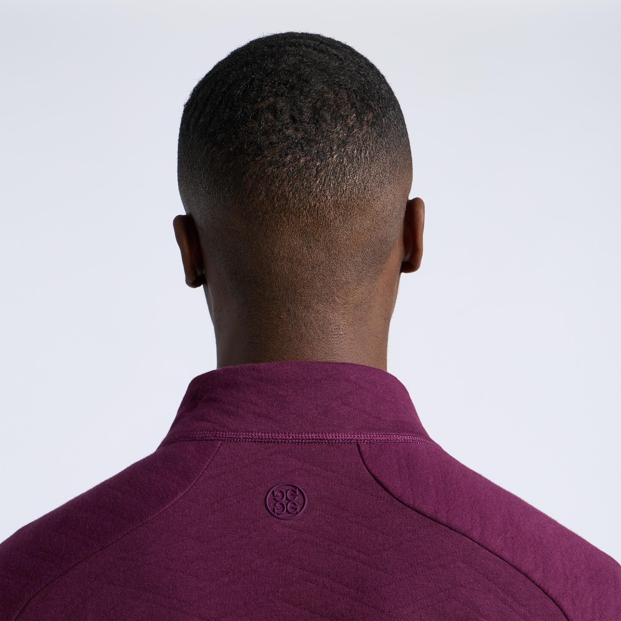 G/FORE Dunes Cotton Quilted 1/4 Zip Mens Golf Pullover Dark Plum