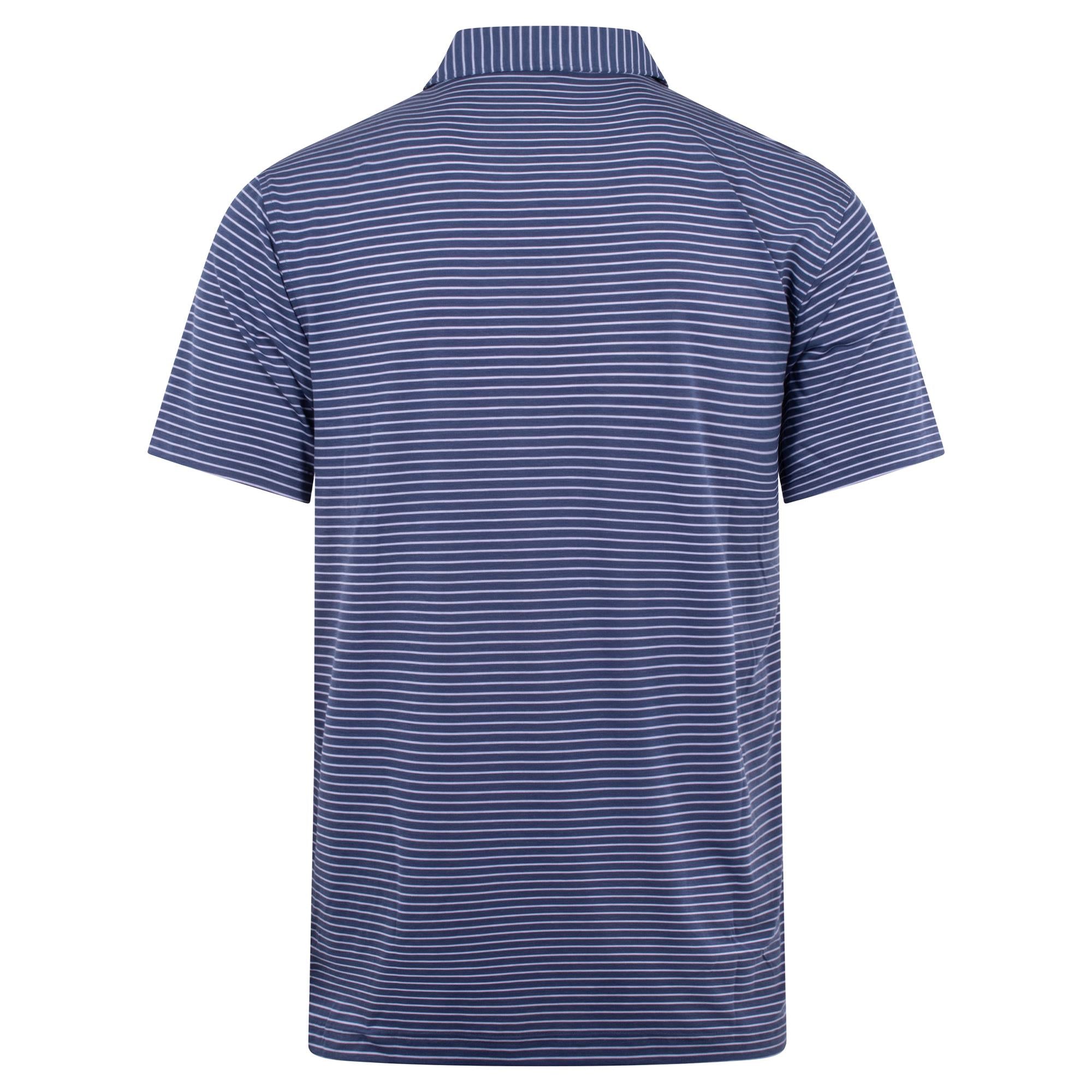 Peter Millar ETC Stripe Performance Jersey Mens Golf Polo Shirt Bali Blue