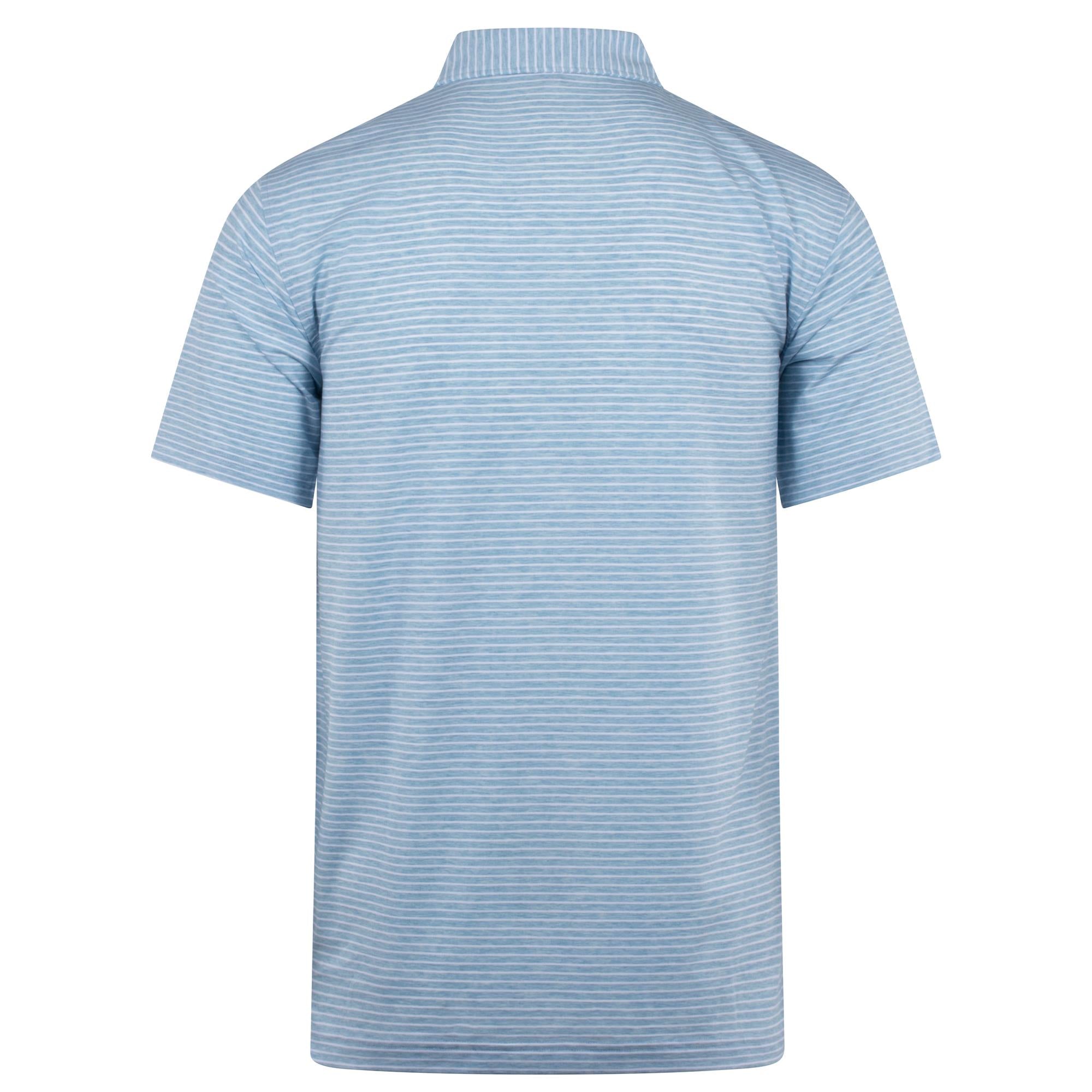Peter Millar ETC Stripe Performance Jersey Mens Golf Polo Shirt Cottage Blue