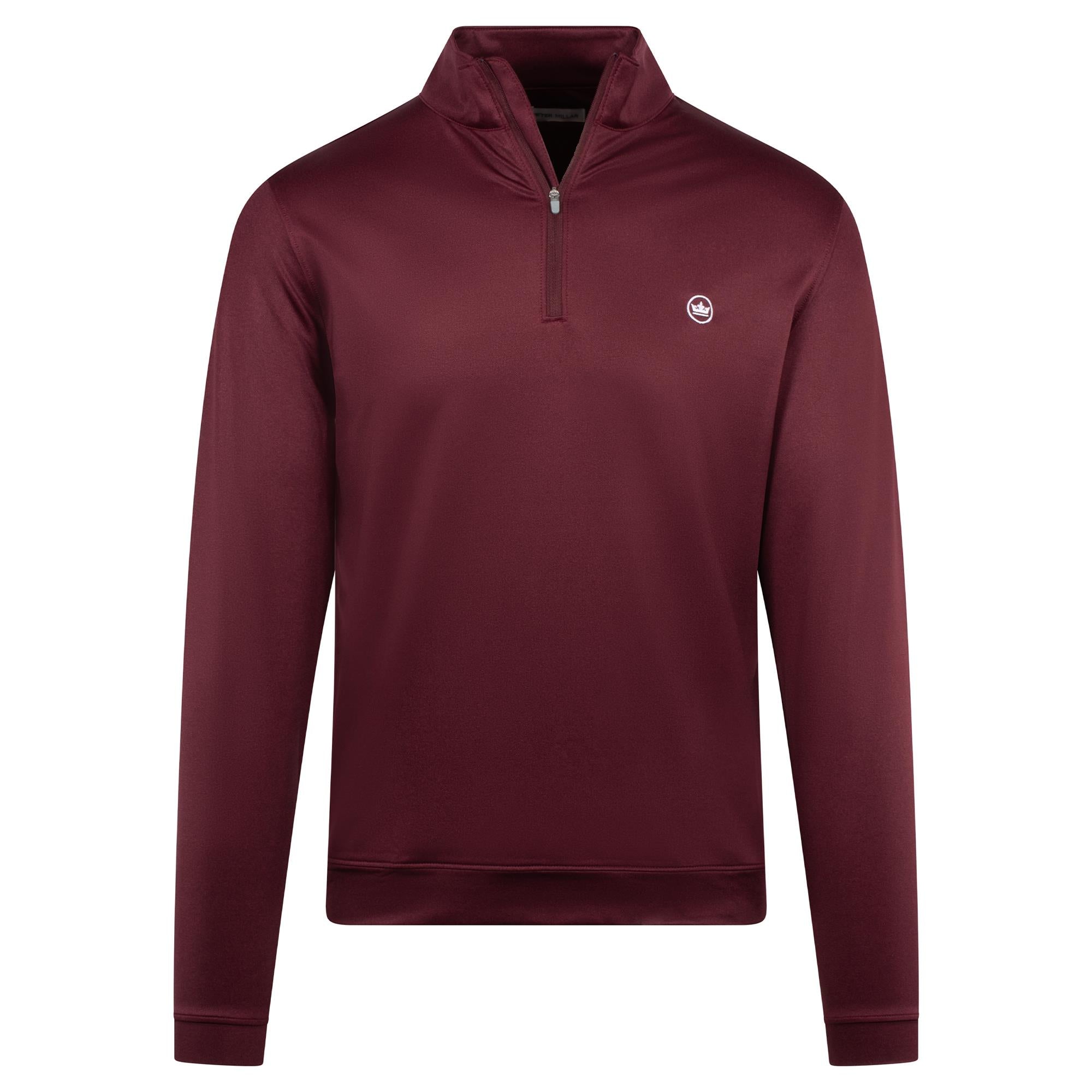 Peter Millar Perth Herringbone Performance Quarter Zip Mens Golf Mid Layer Bordeaux