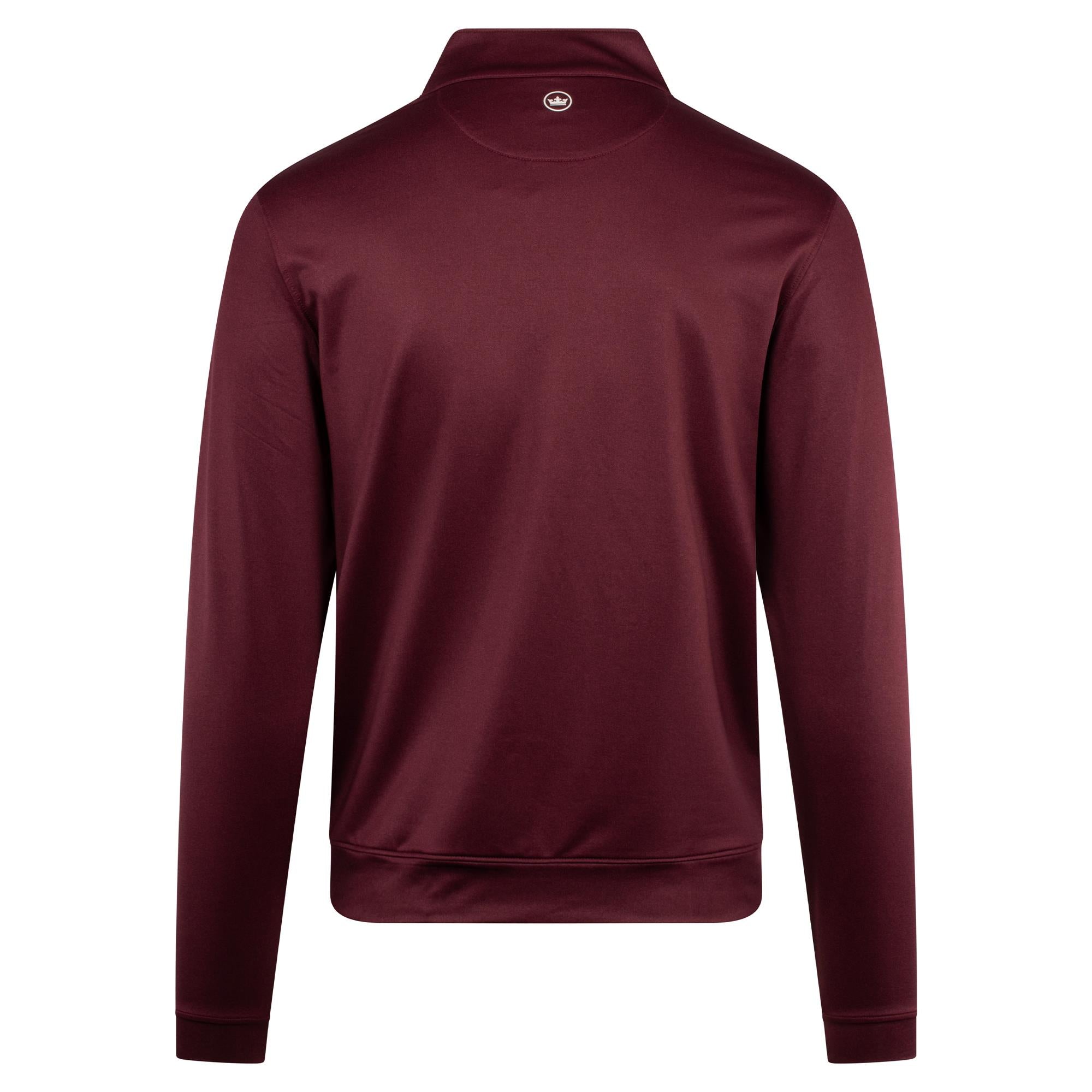 Peter Millar Perth Herringbone Performance Quarter Zip Mens Golf Mid Layer Bordeaux