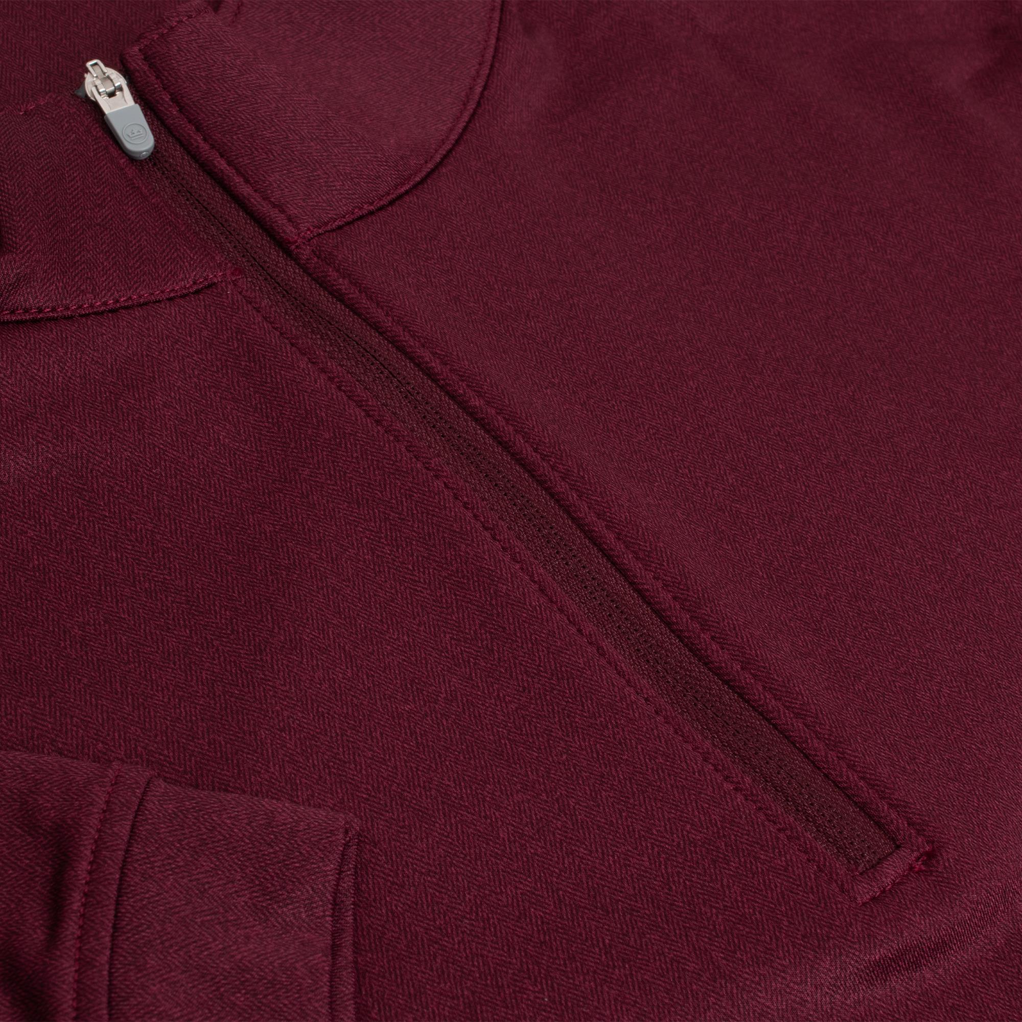 Peter Millar Perth Herringbone Performance Quarter Zip Mens Golf Mid Layer Bordeaux