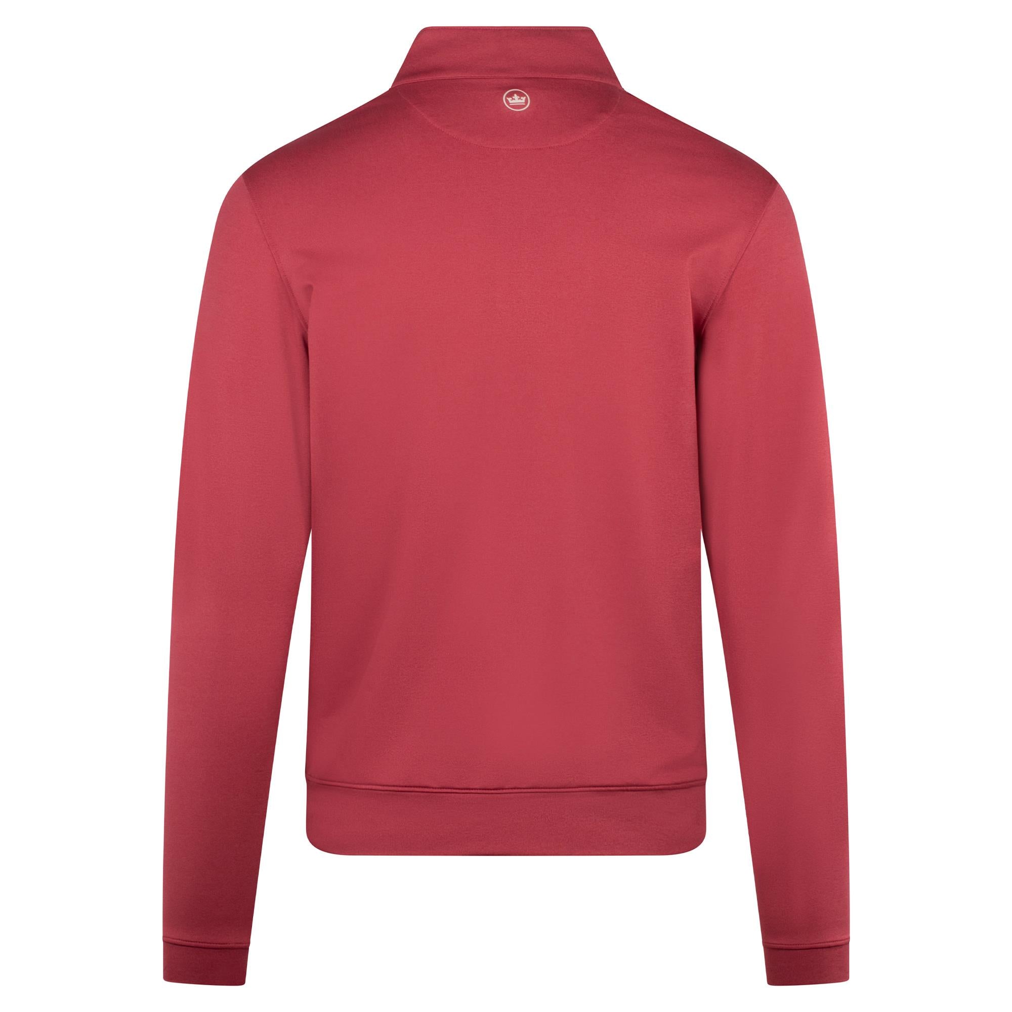 Peter Millar Perth Melange Performance Quarter Zip Mens Golf Mid Layer Red Coral