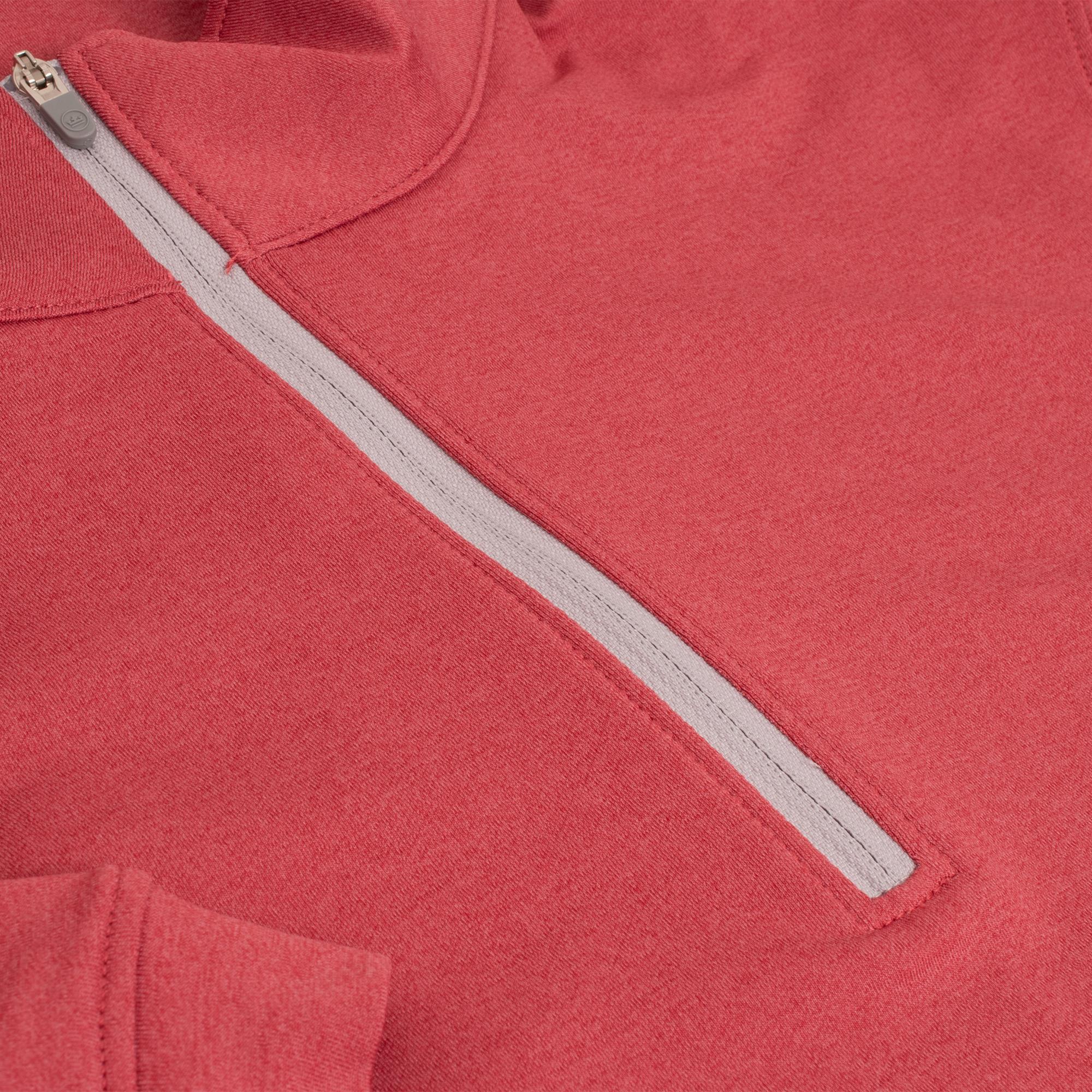 Peter Millar Perth Melange Performance Quarter Zip Mens Golf Mid Layer Red Coral