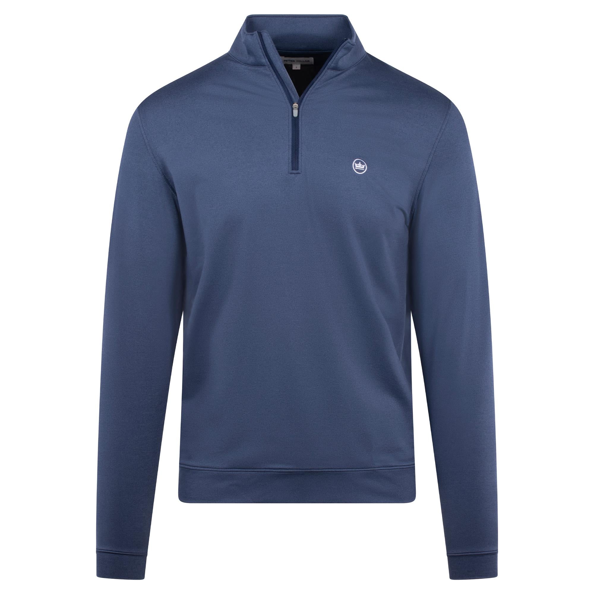 Peter Millar Perth Stretch Loop Terry Mid Layer Melange Navy