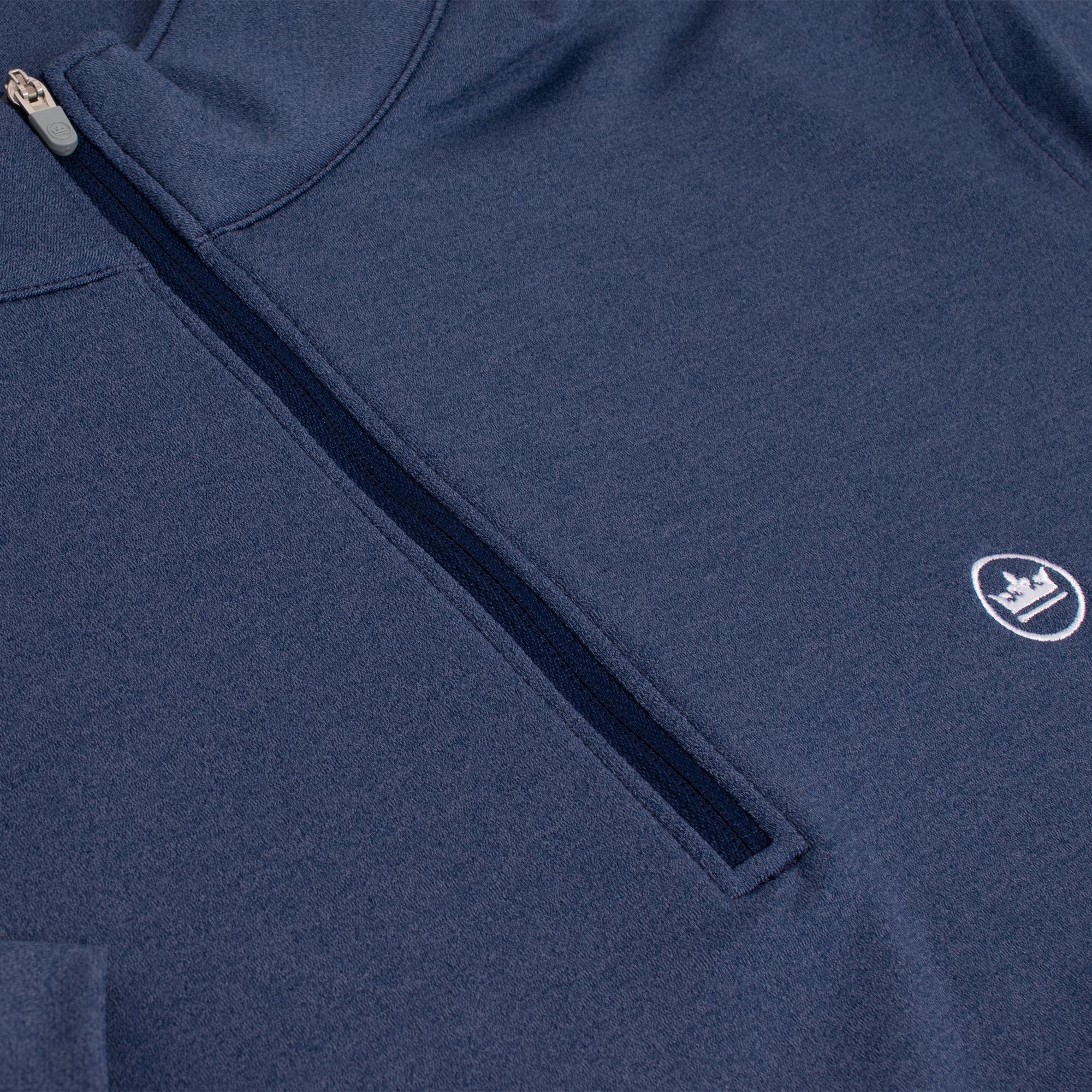 Peter Millar Perth Stretch Loop Terry Mid Layer Melange Navy