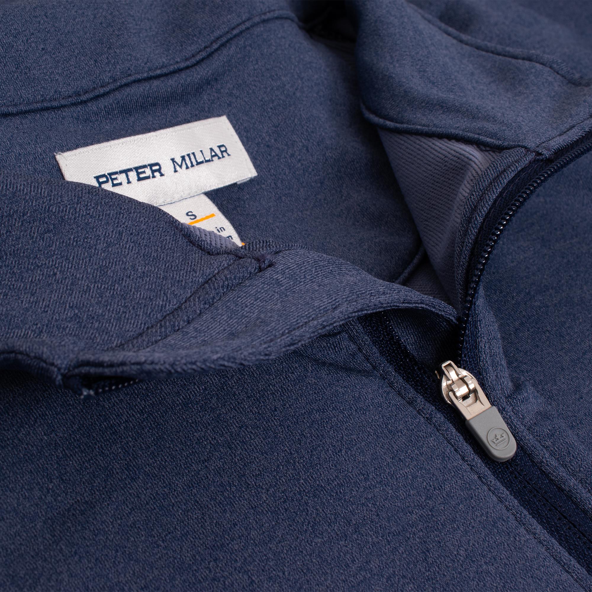 Peter Millar Perth Stretch Loop Terry Mid Layer Melange Navy