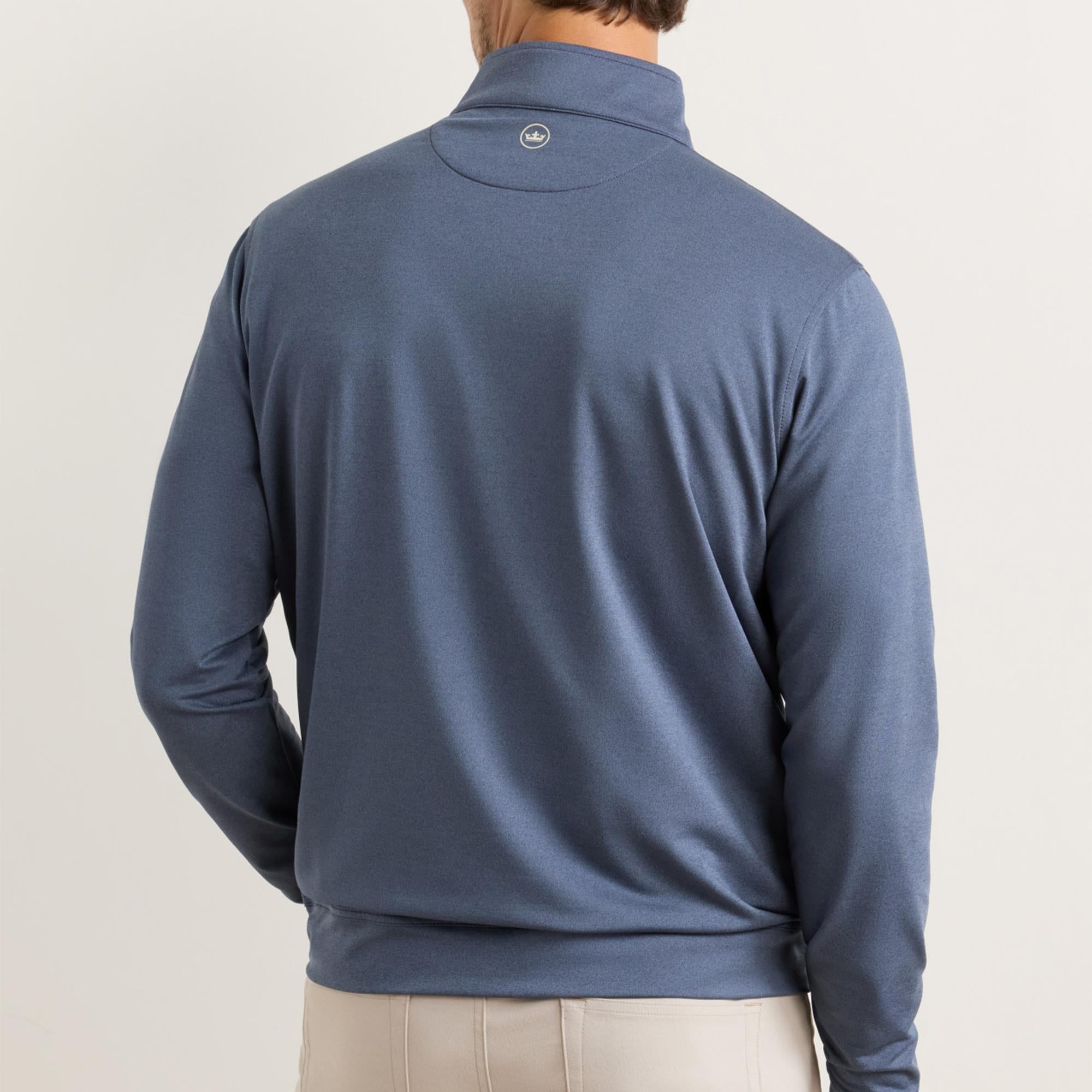 Peter Millar Perth Stretch Loop Terry Mid Layer Melange Navy