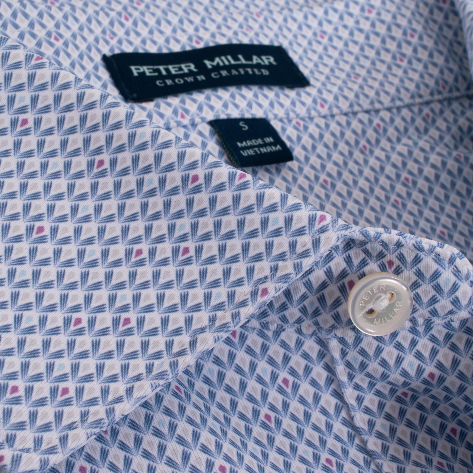 Peter Millar Ridgecrest Performance Jersey Mens Golf Polo Shirt White