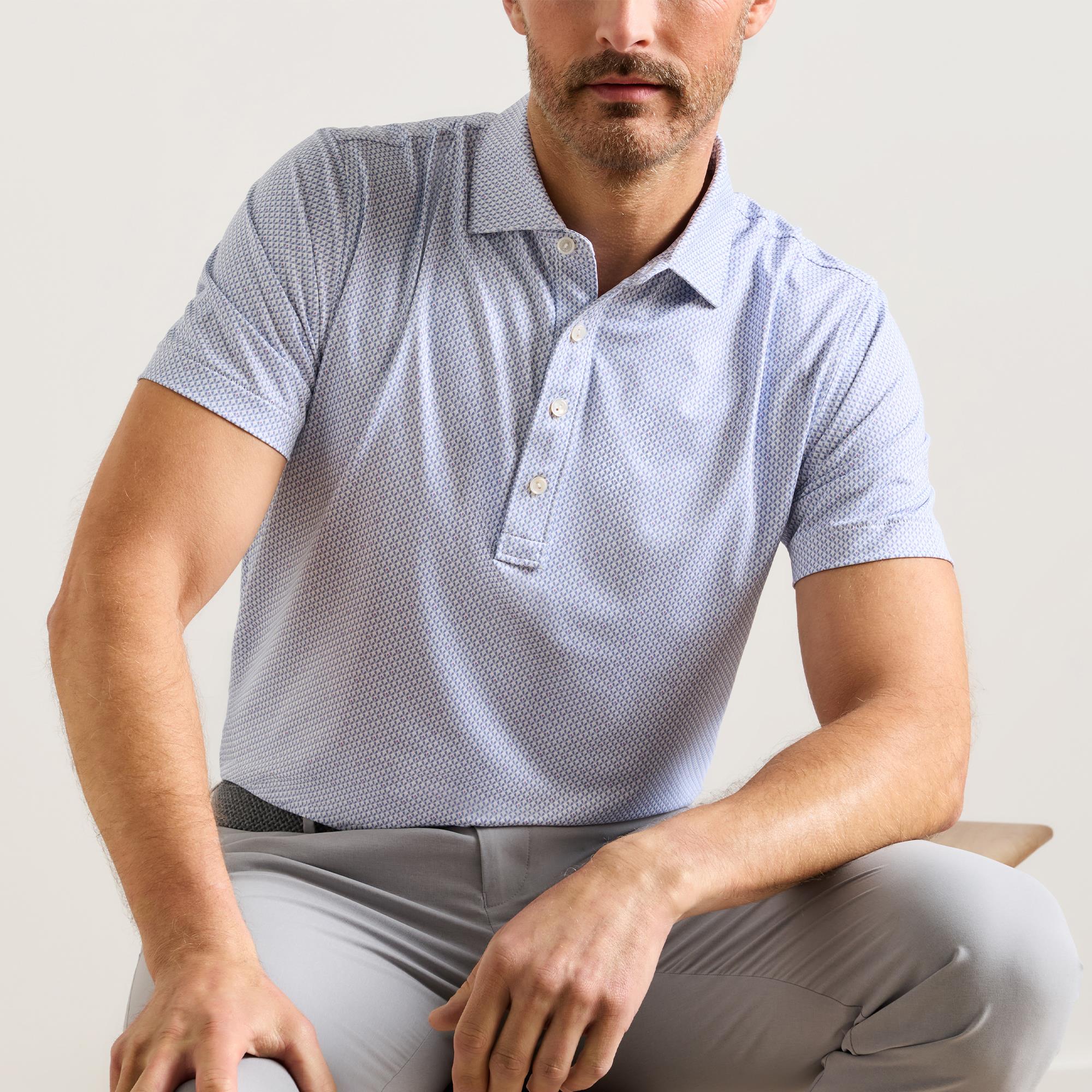 Peter Millar Ridgecrest Performance Jersey Mens Golf Polo Shirt White
