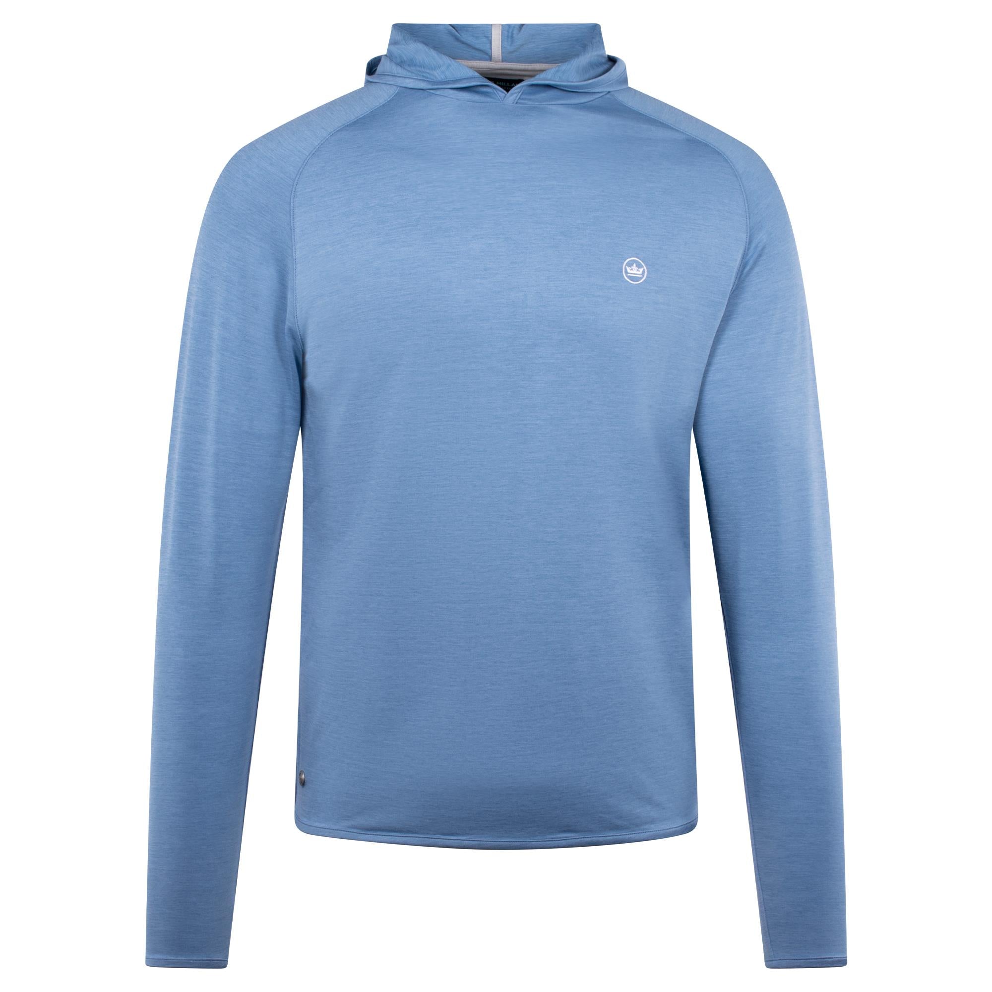 Peter Millar Stealth Performance Mens Golf Hoodie Windy Blue
