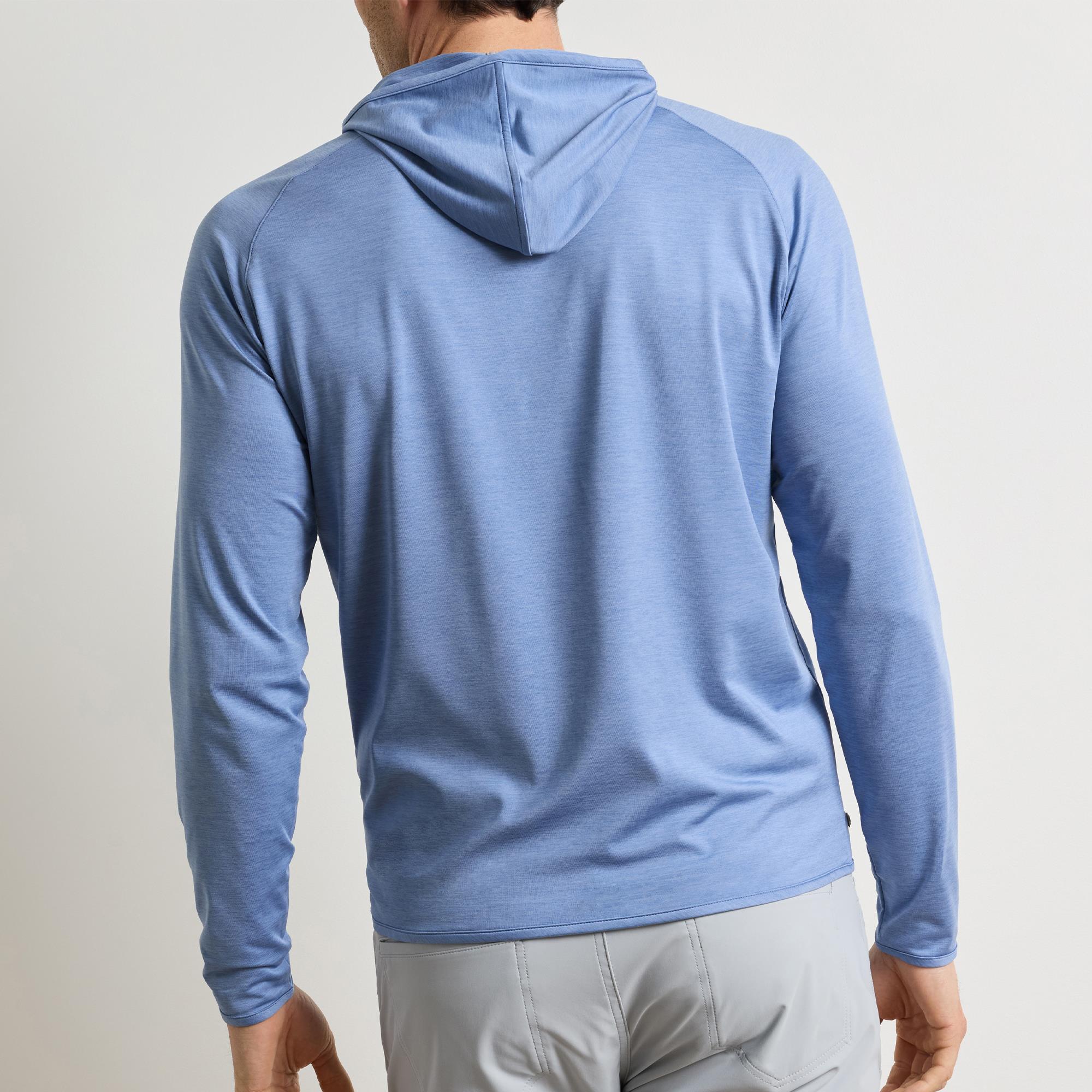 Peter Millar Stealth Performance Mens Golf Hoodie Windy Blue