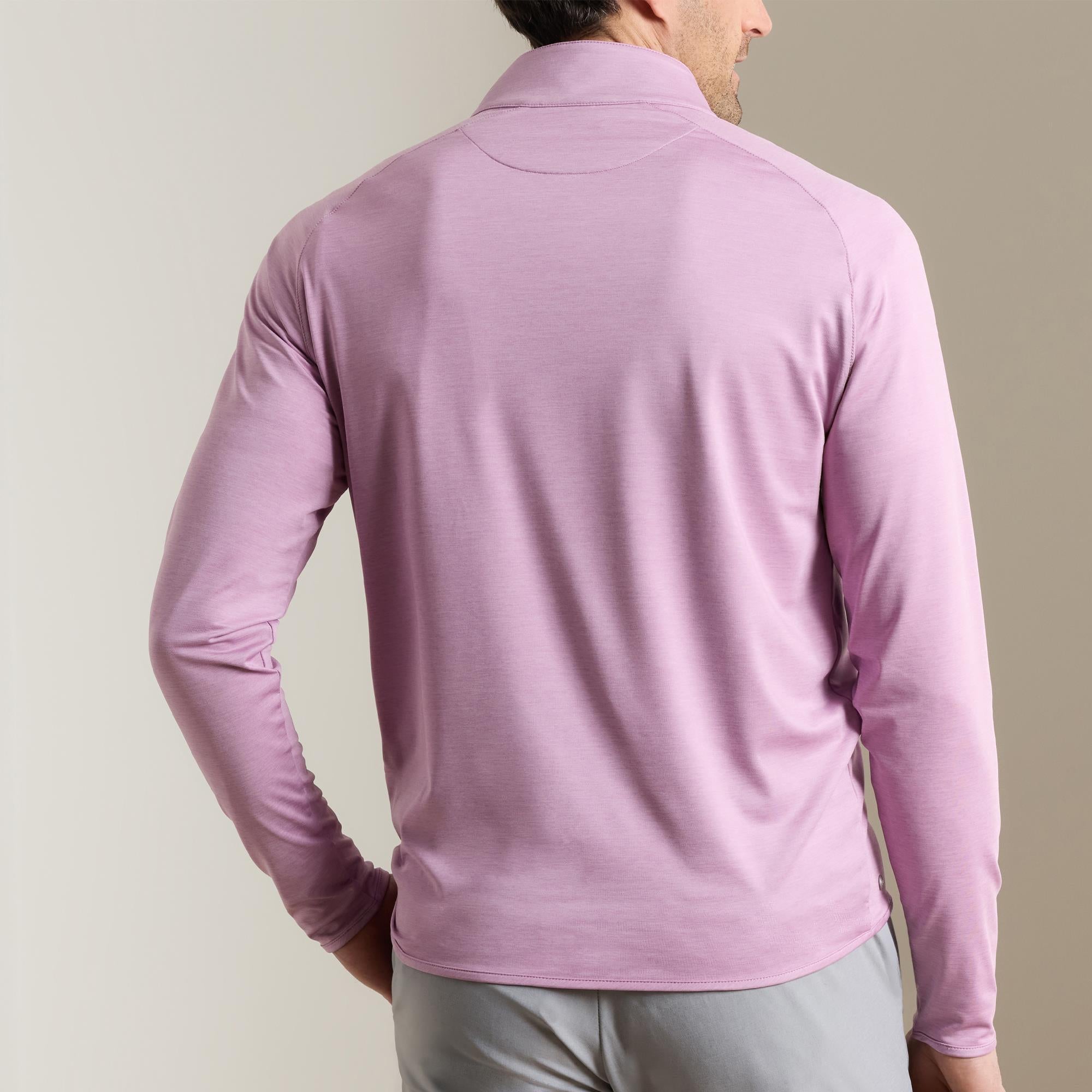 Peter Millar Stealth Performance Quarter Zip Mens Golf Mid Layer Soft Orchid