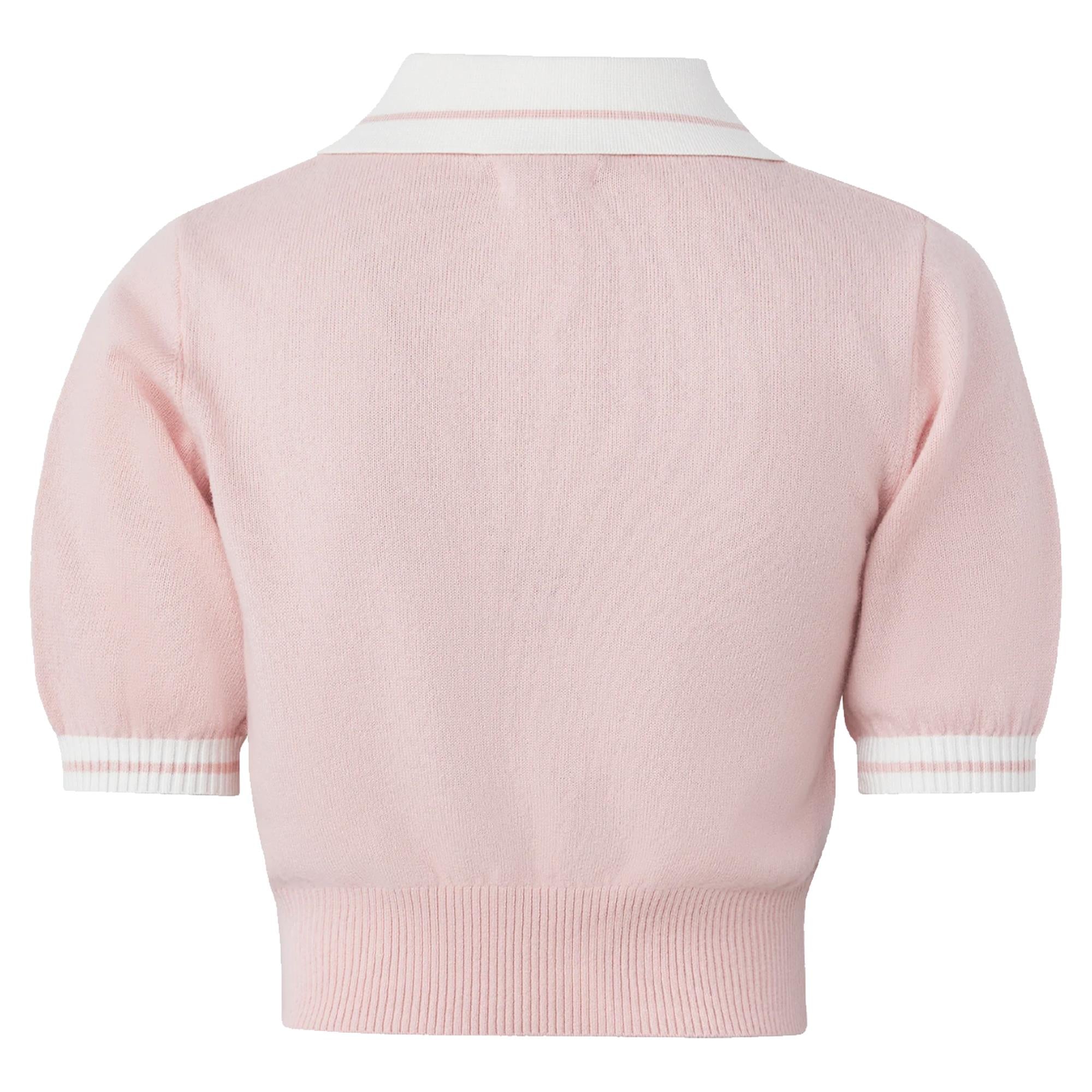 Malbon Golf Womens Icons Mikayla Knit Ladies Polo Dusty Rose