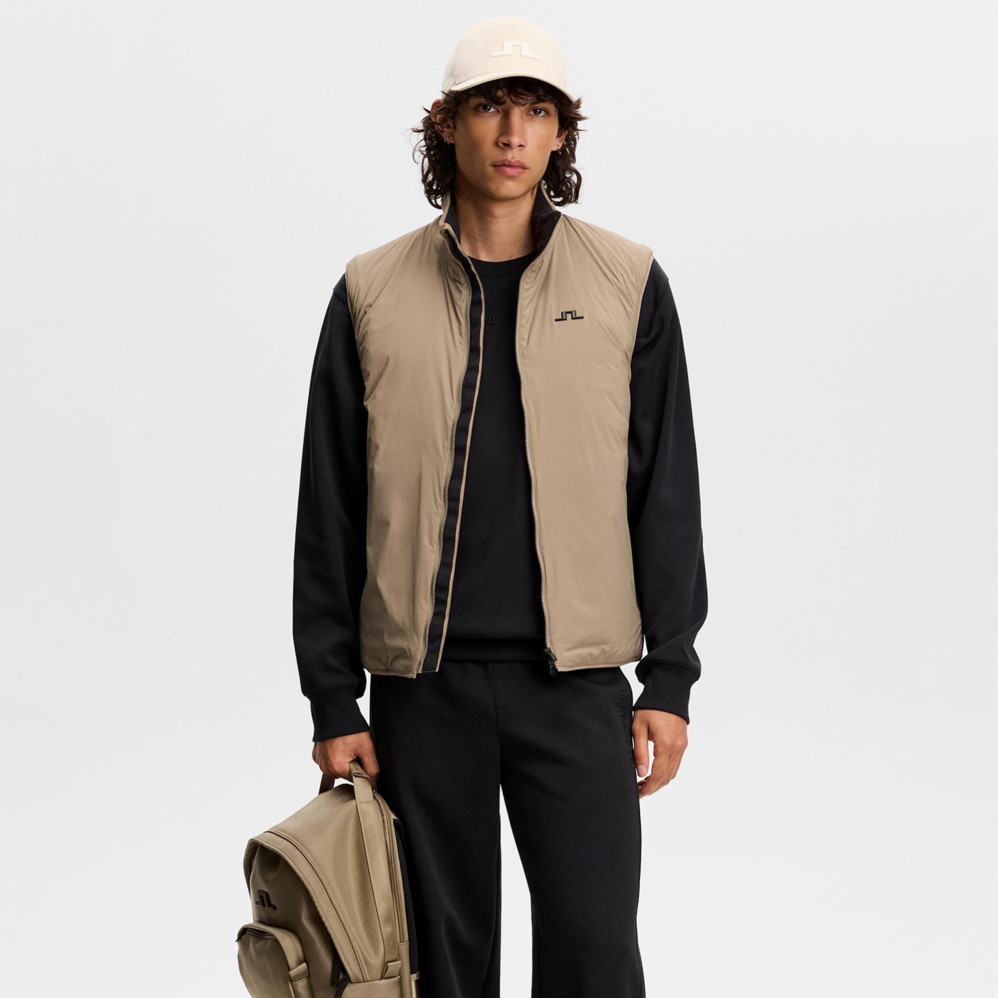 J Lindeberg Clinton Padded Mens Golf Vest Brindle