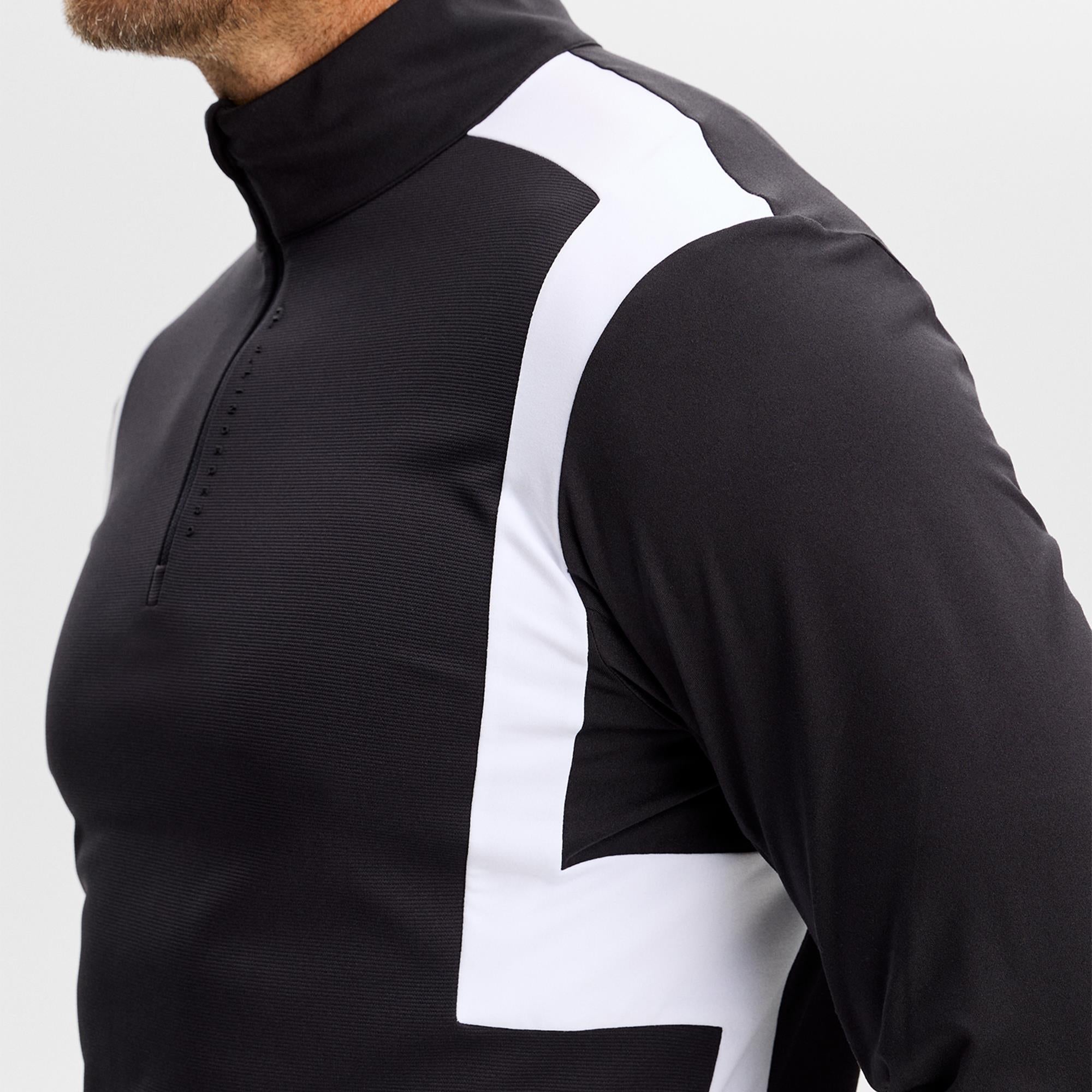 J Lindeberg Finn Quarter Zip Mens Golf Mid Layer Black