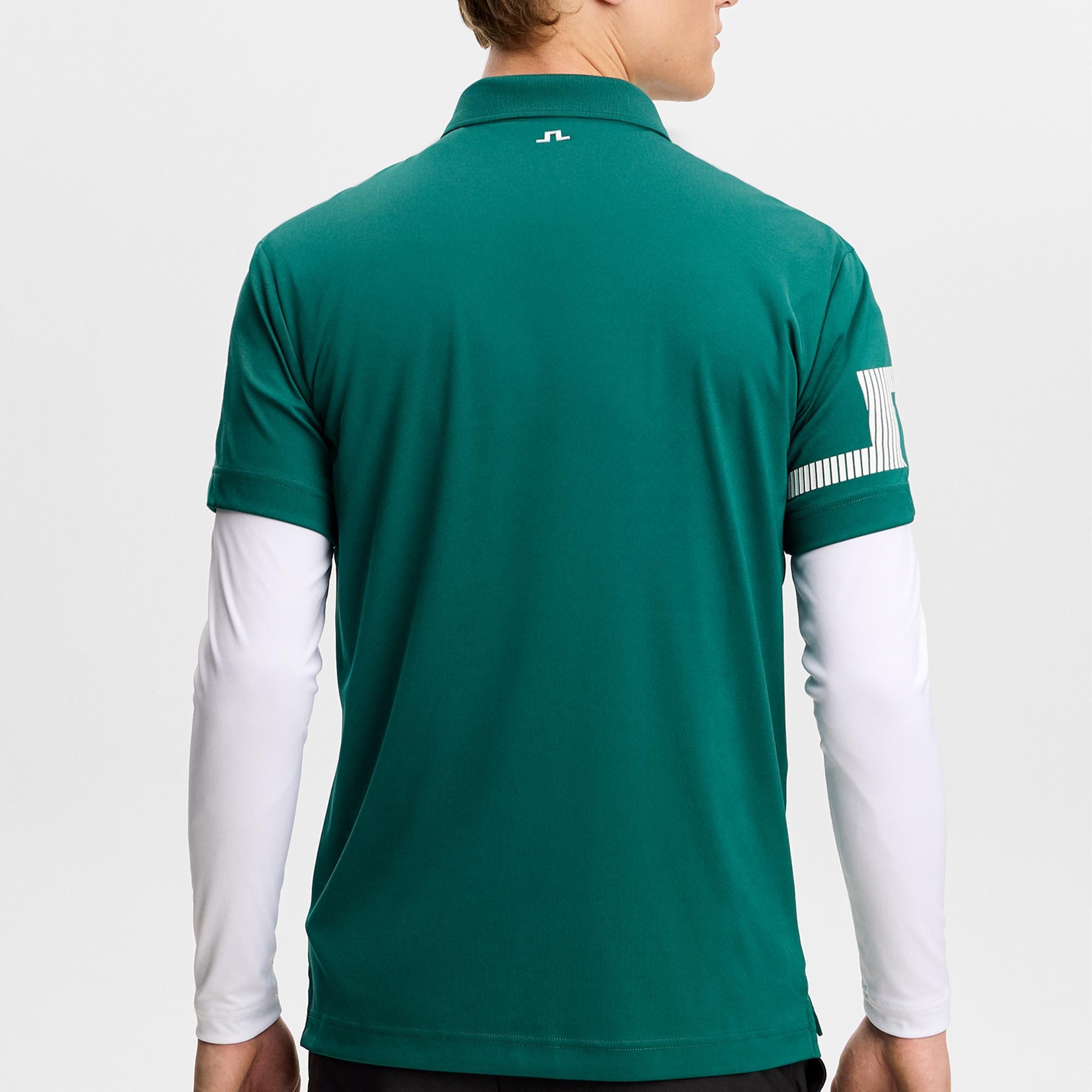 J Lindeberg Heath Mens Golf Polo Shirt Forest Biome-M