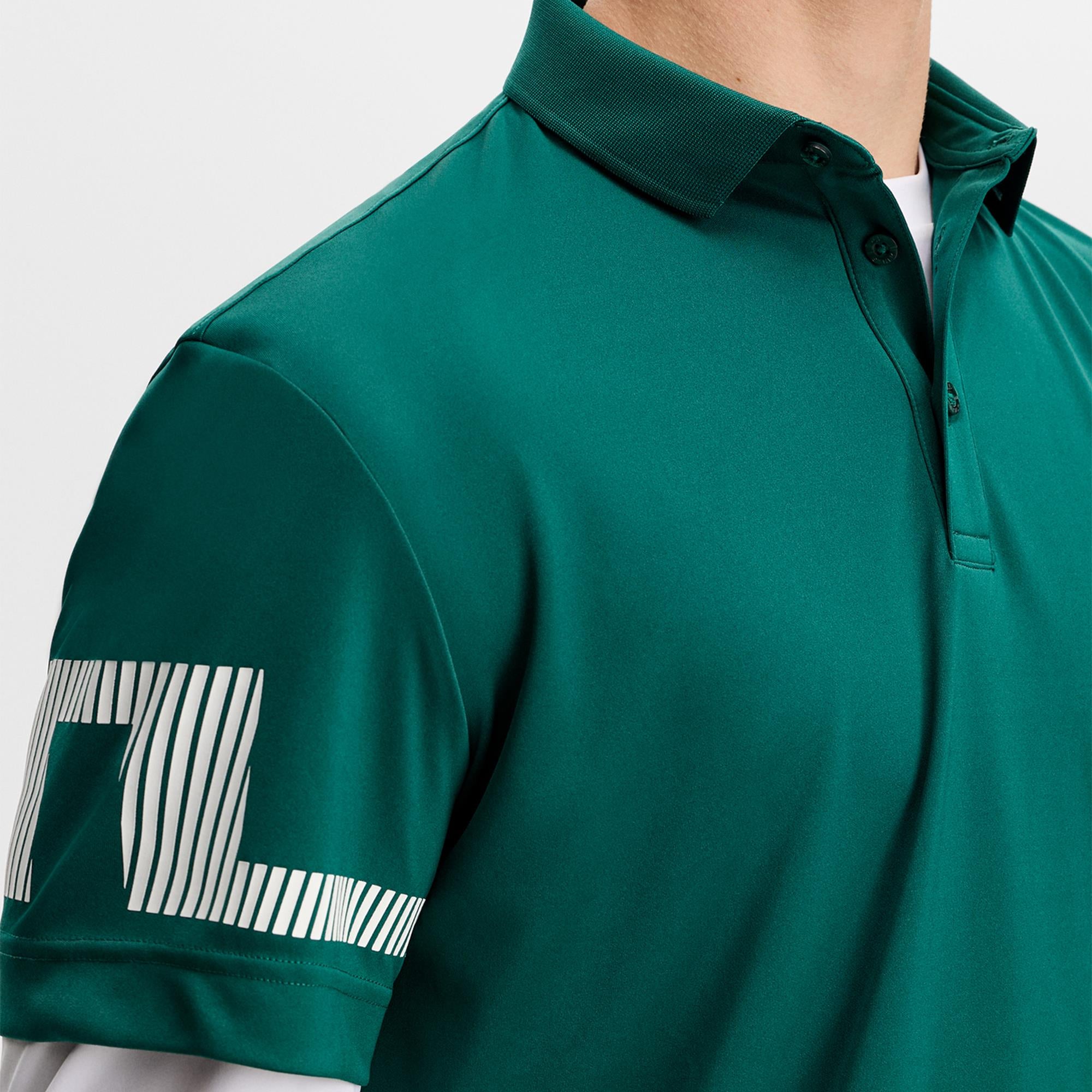 J Lindeberg Heath Mens Golf Polo Shirt Forest Biome-M
