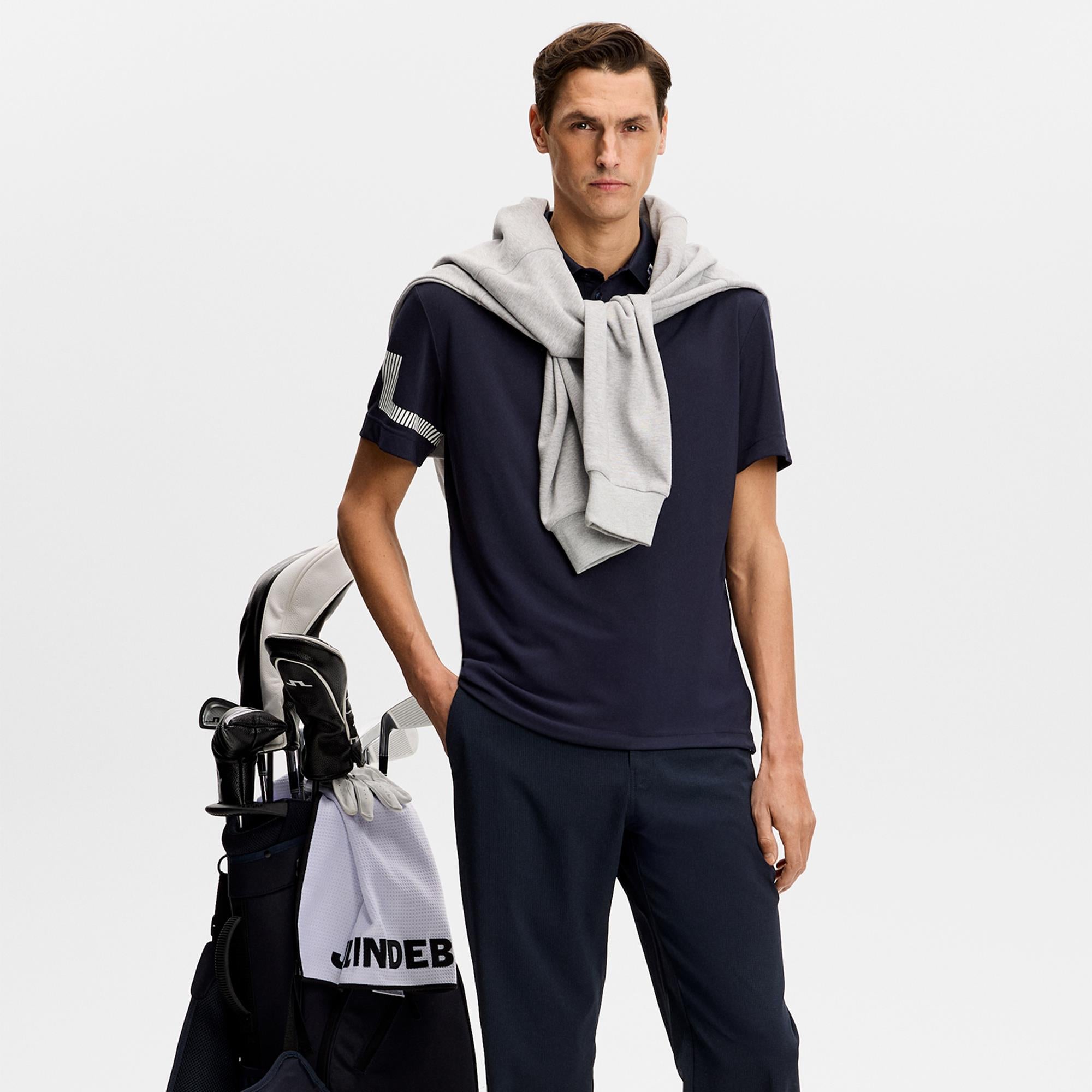J Lindeberg Heath Mens Golf Polo Shirt Navy-M