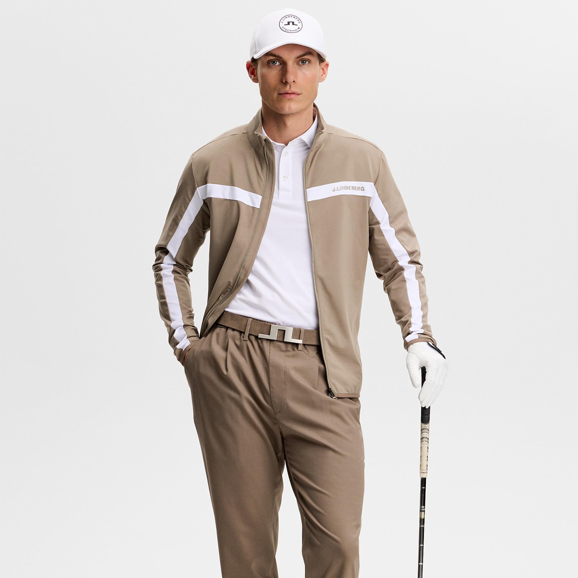 J Lindeberg Jarvis Mens Golf Mid Layer Brindle