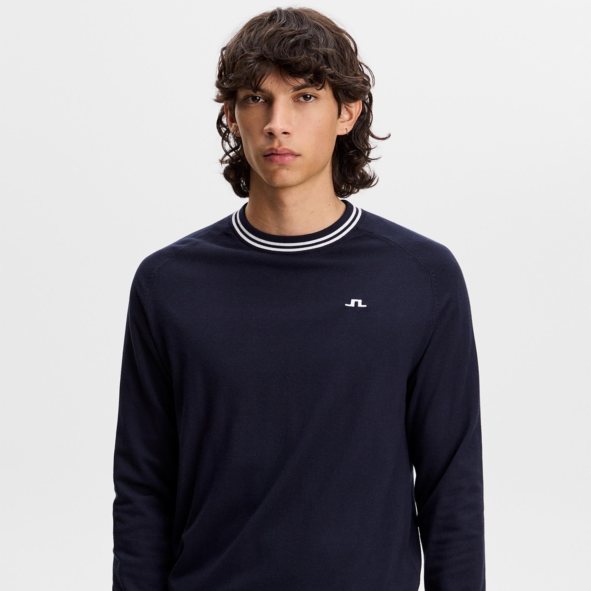 J Lindeberg Kenny Windbreaker Knit Mens Golf Sweater Navy