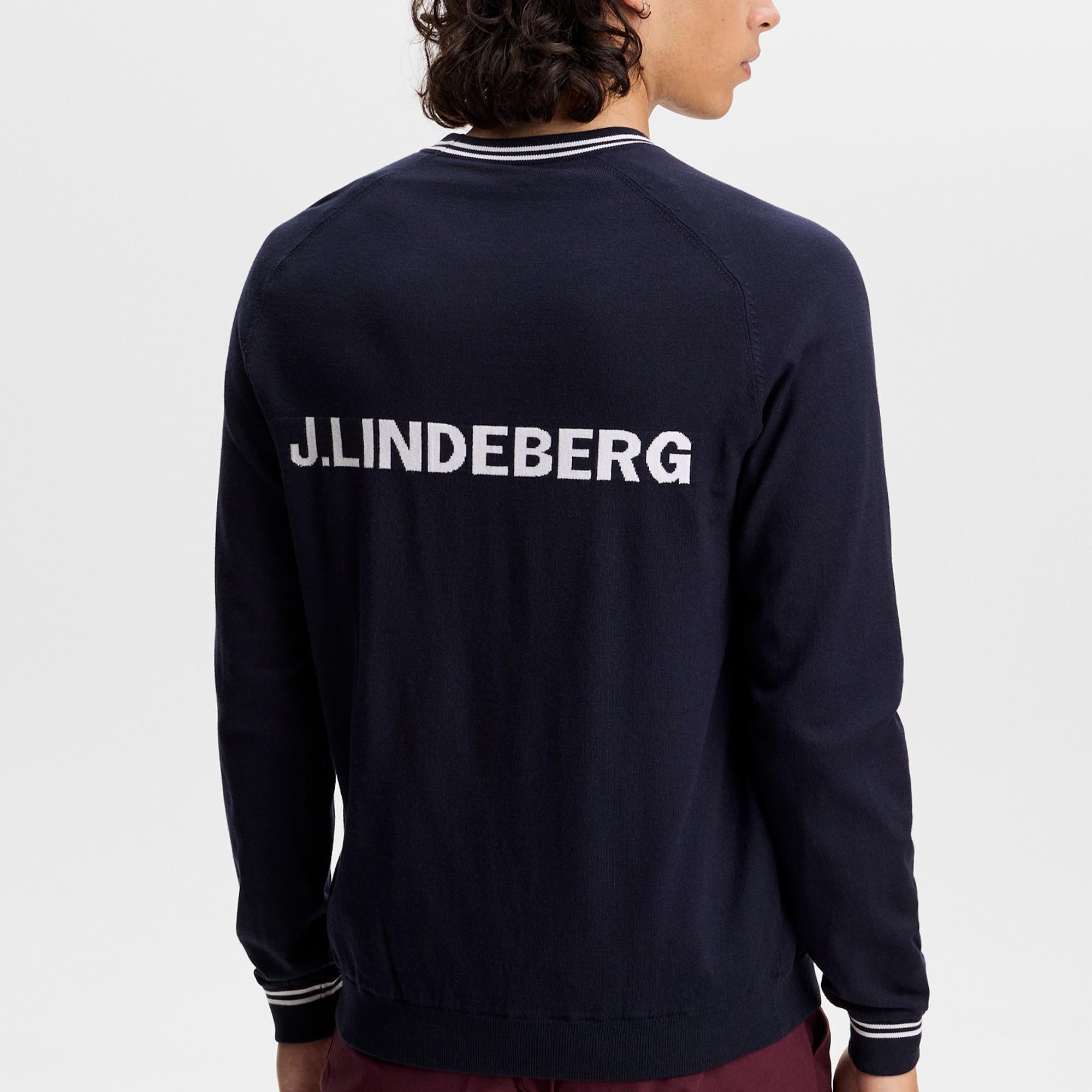 J Lindeberg Kenny Windbreaker Knit Mens Golf Sweater Navy