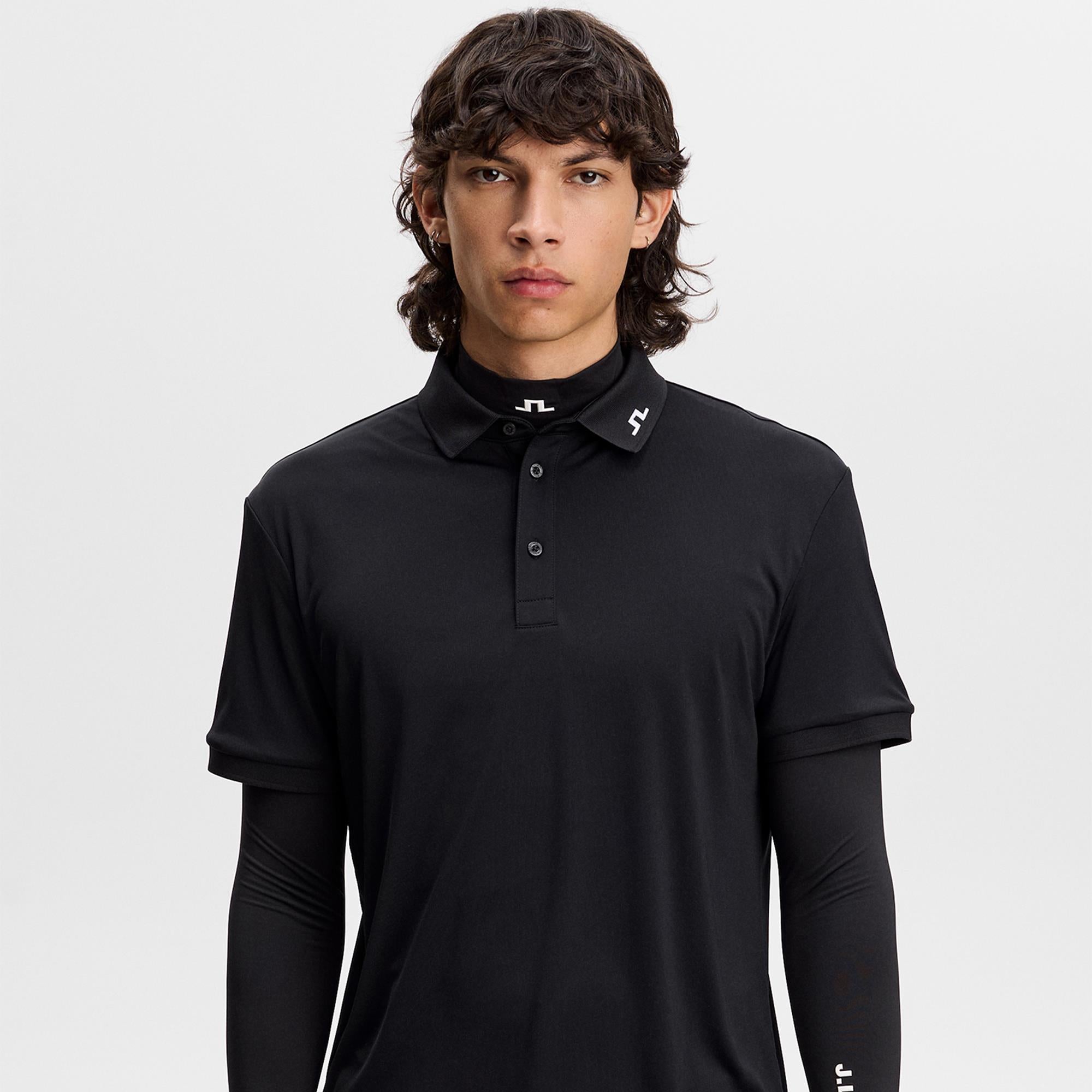 J Lindeberg KV Mens Golf Polo Shirt Black