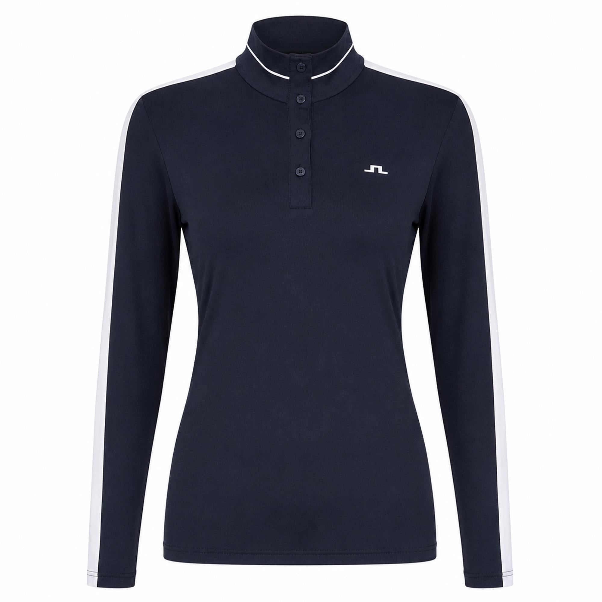 J Lindeberg Hertta Ladies Long Sleeve Polo Shirt Navy