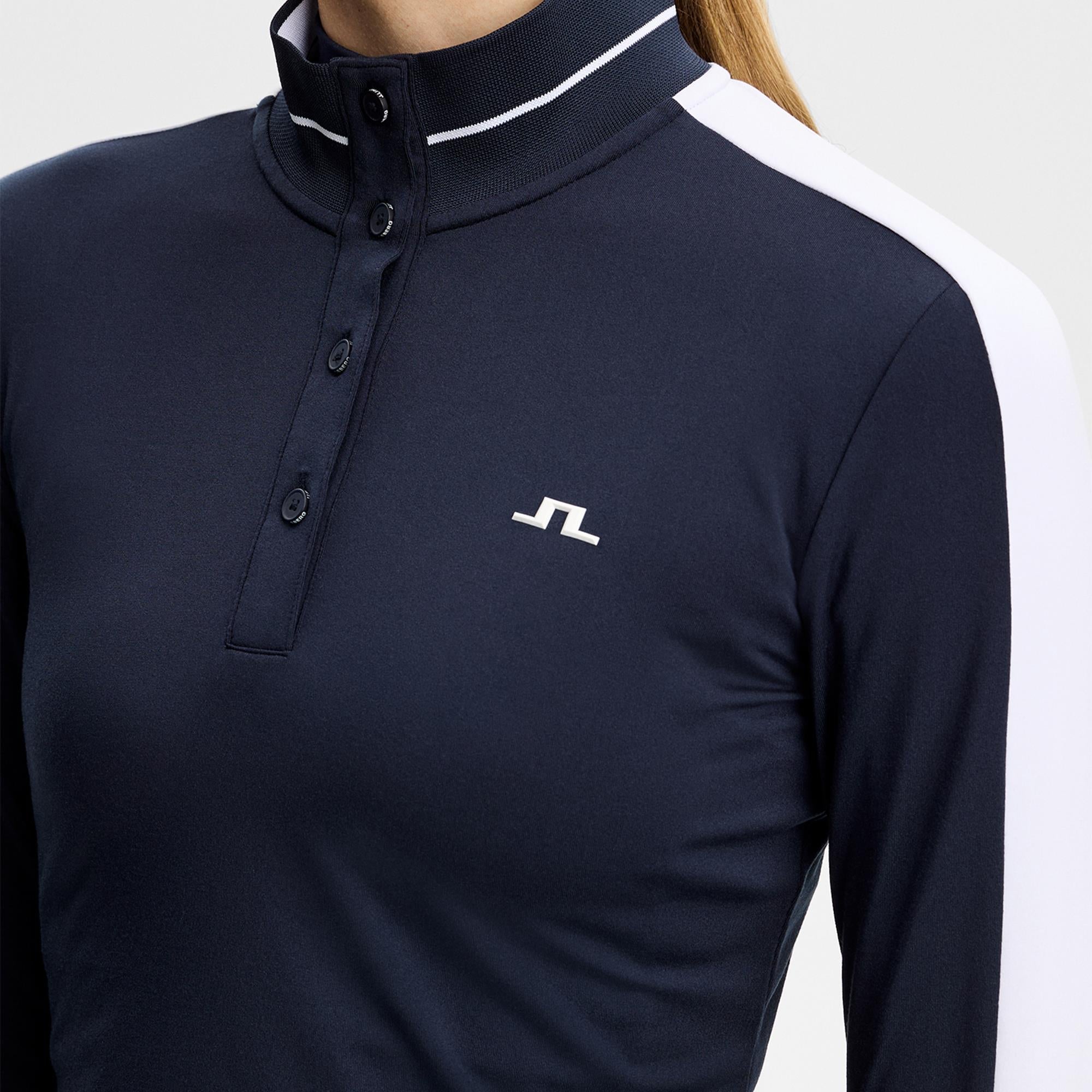 J Lindeberg Hertta Ladies Long Sleeve Polo Shirt Navy