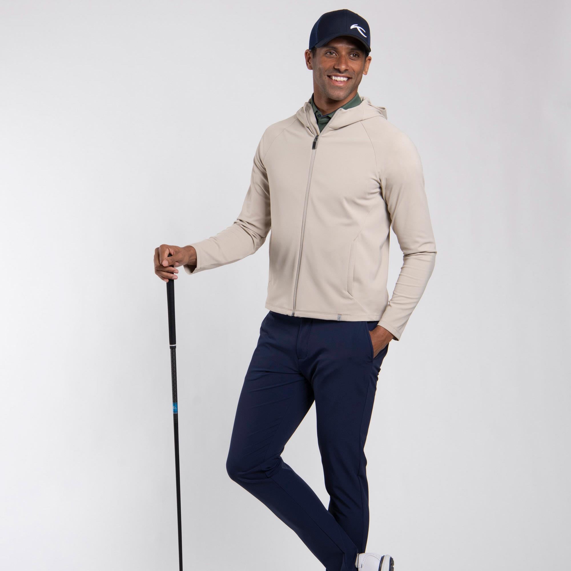 KJUS Charge Hooded Mens Golf Mid Layer Malt