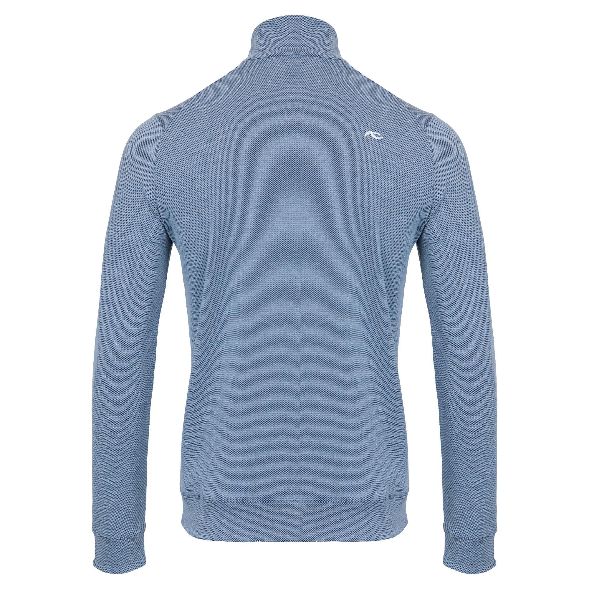 KJUS Essentials Half Zip Mens Golf Mid Layer Vapor Blue/Atlanta Blue