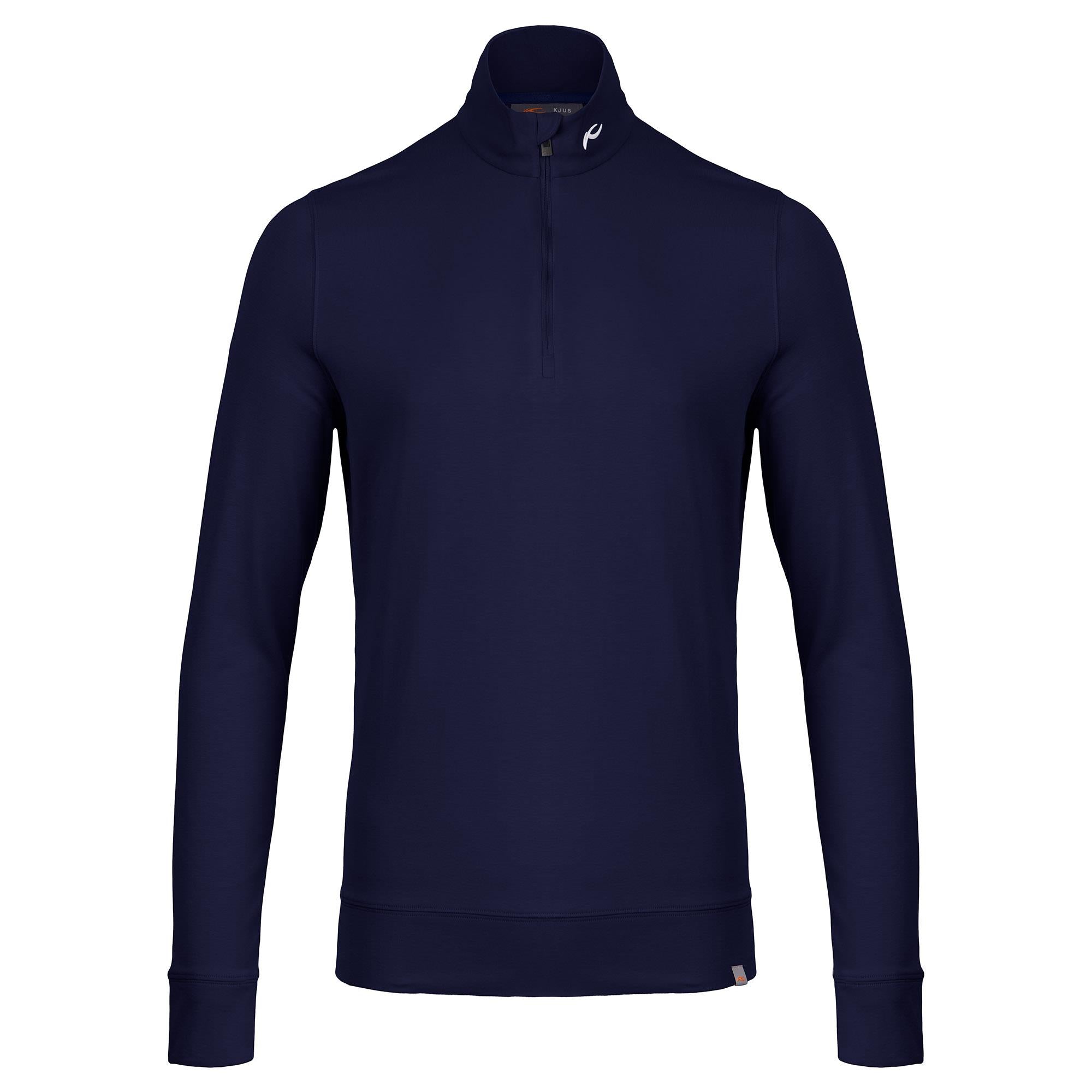 KJUS Hollow Pima Half Zip Mens Golf Mid Layer Atlanta Blue