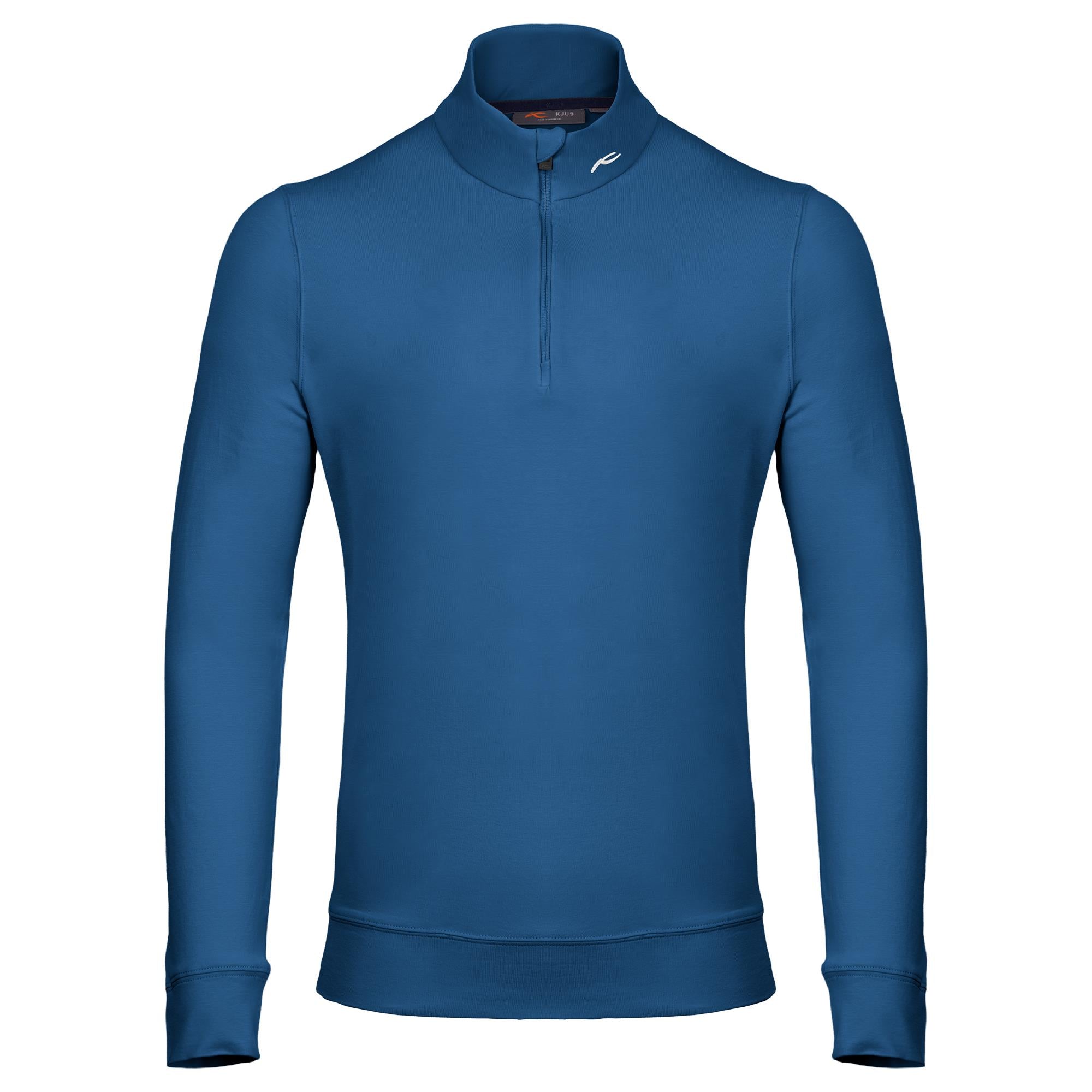 KJUS Hollow Pima Half Zip Mens Golf Mid Layer Maritime