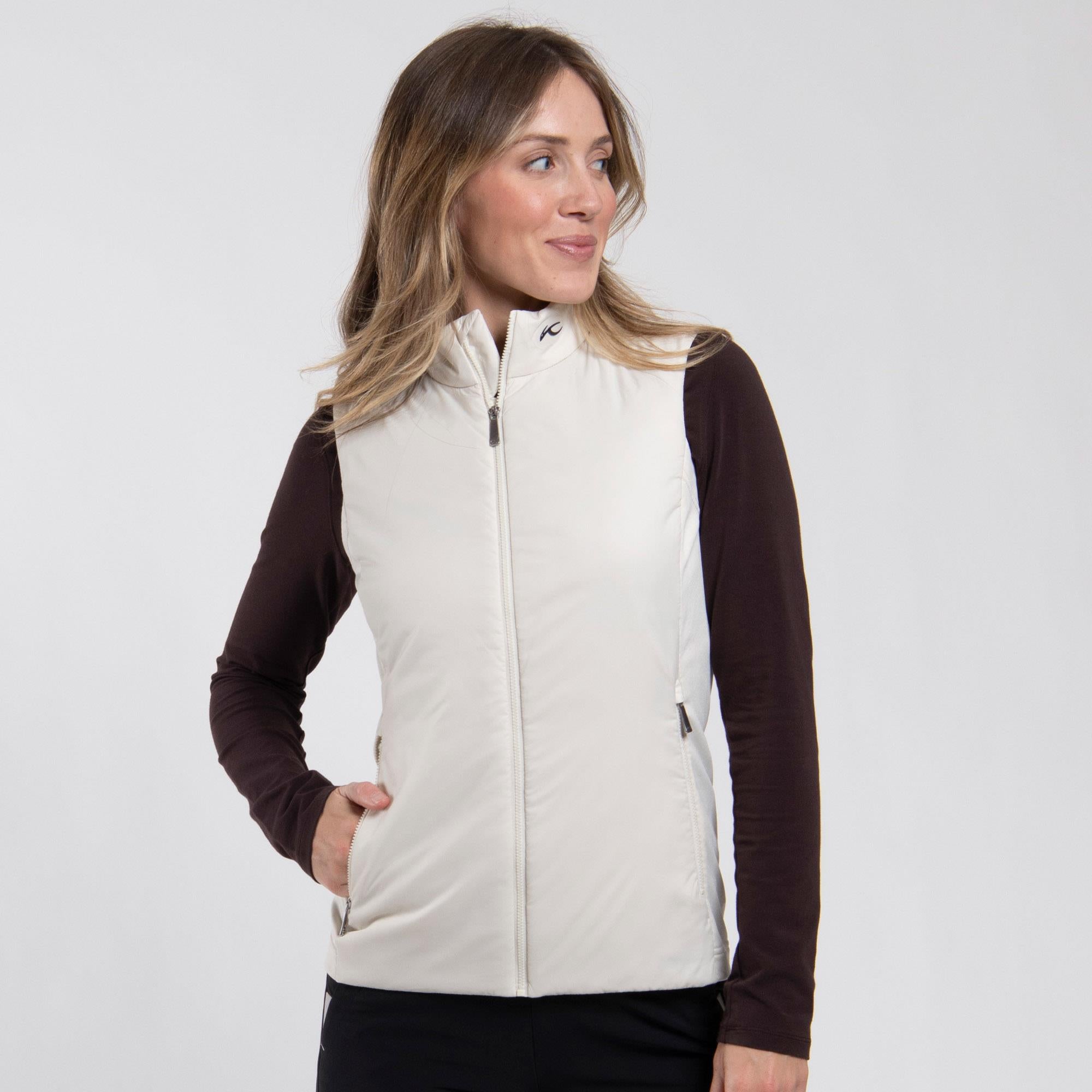 KJUS Radiation Ladies Insulated Windproof Golf Vest Alabaster