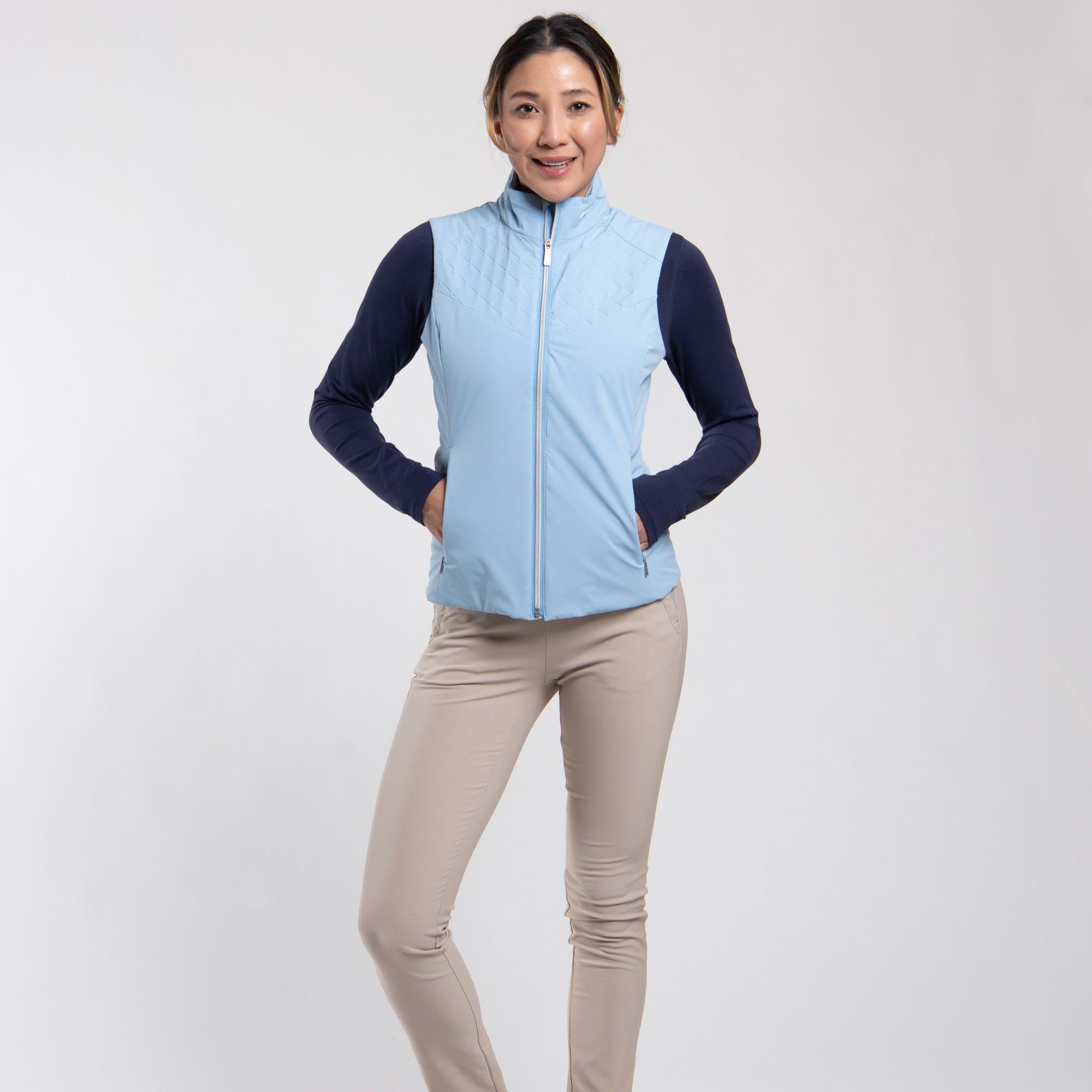 KJUS Rounds Ladies Insulated Windproof Golf Vest Vapor Blue