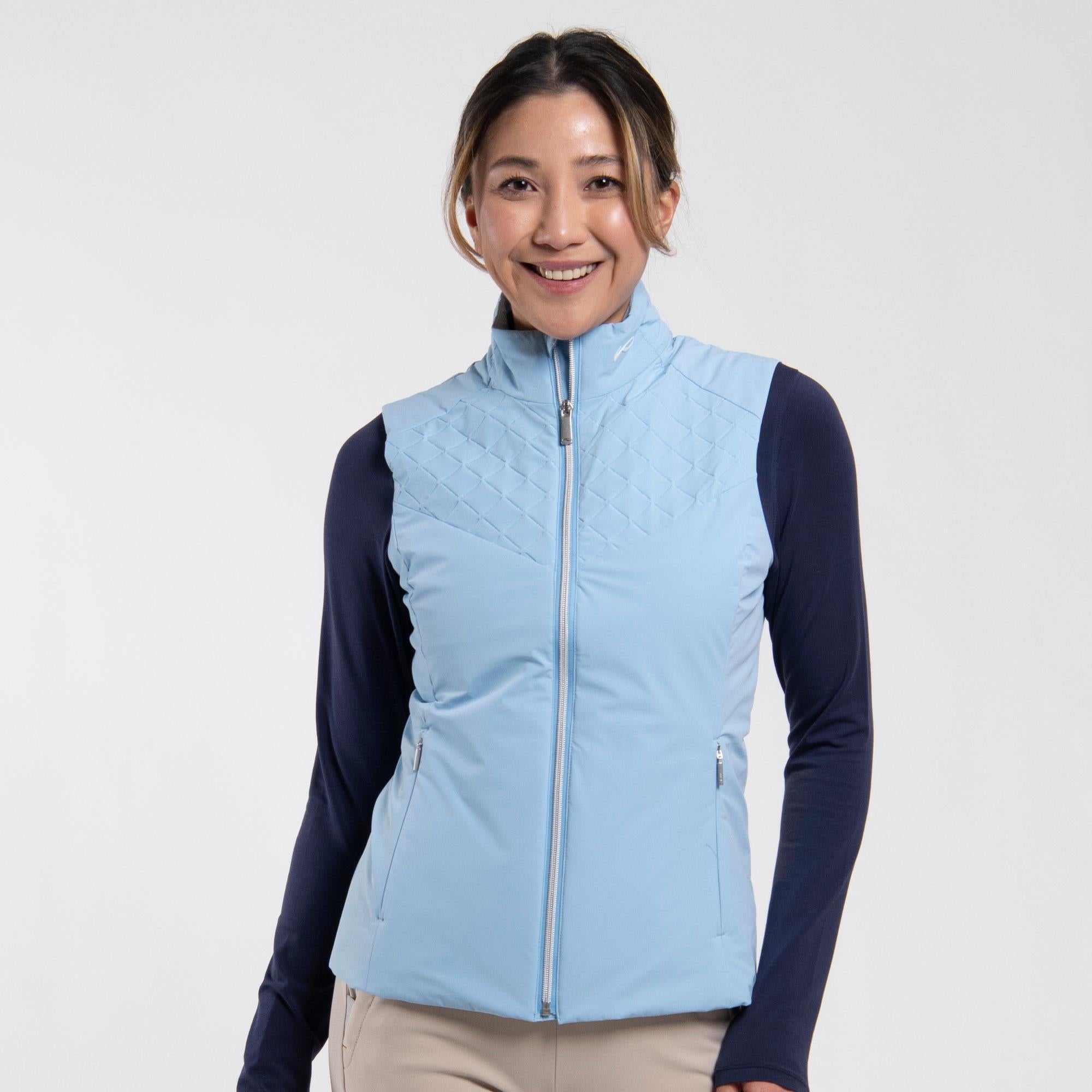KJUS Rounds Ladies Insulated Windproof Golf Vest Vapor Blue