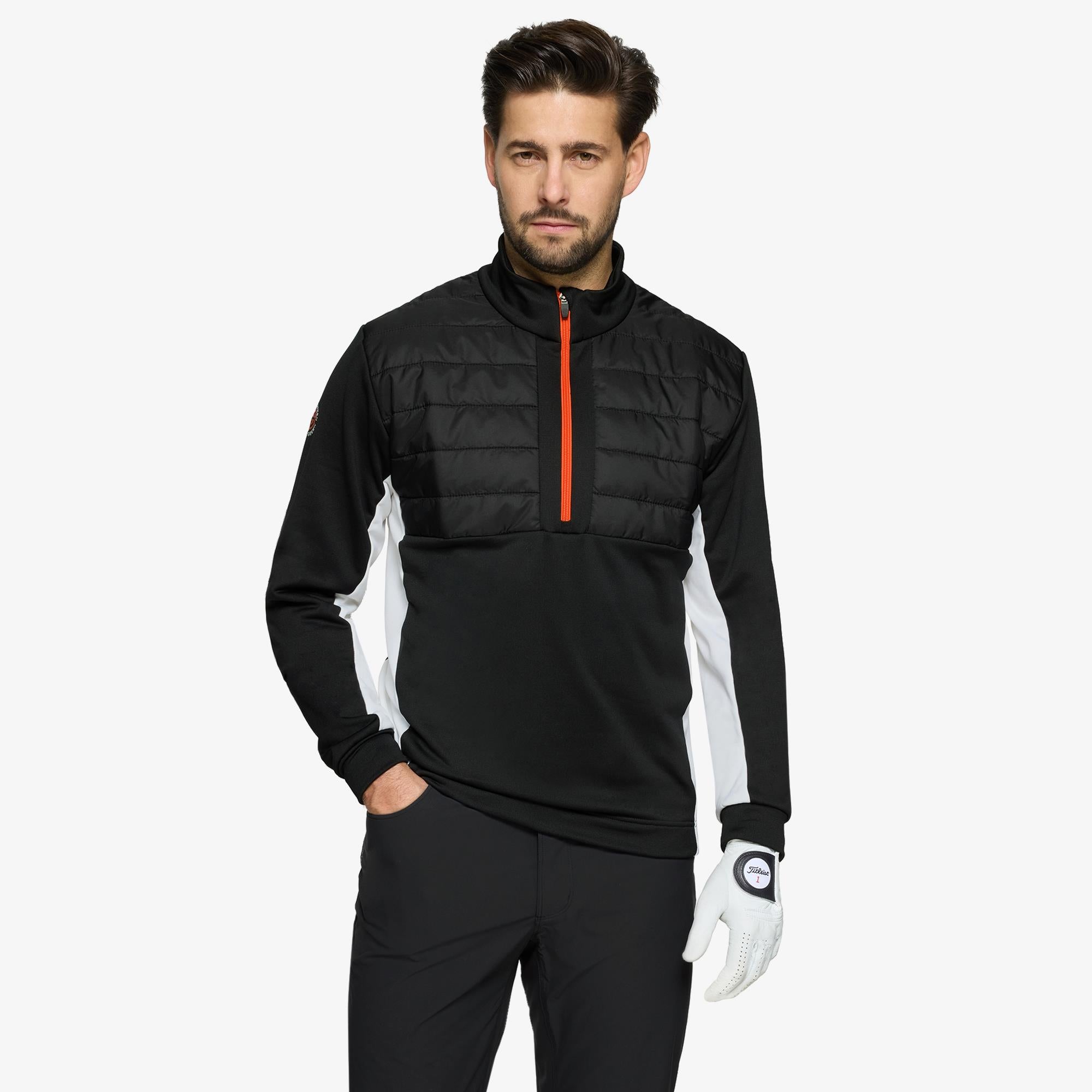Galvin Green Dalton Insula Mens Golf Mid Layer Black/White/Orange