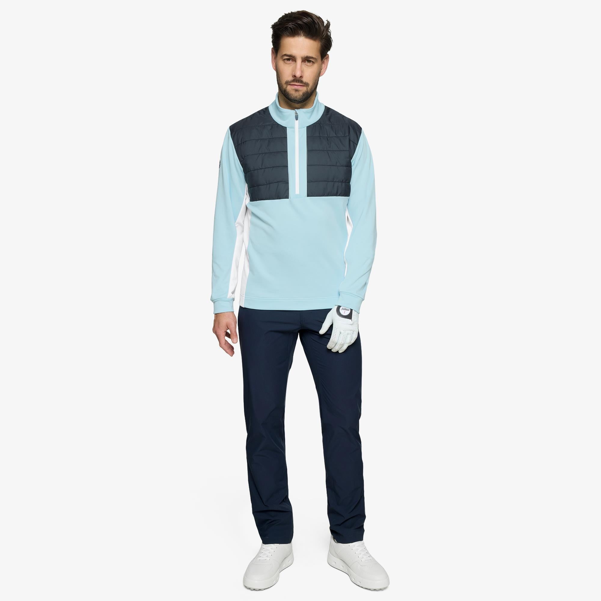 Galvin Green Dalton Insula Mens Golf Mid Layer Crystal Blue/Navy