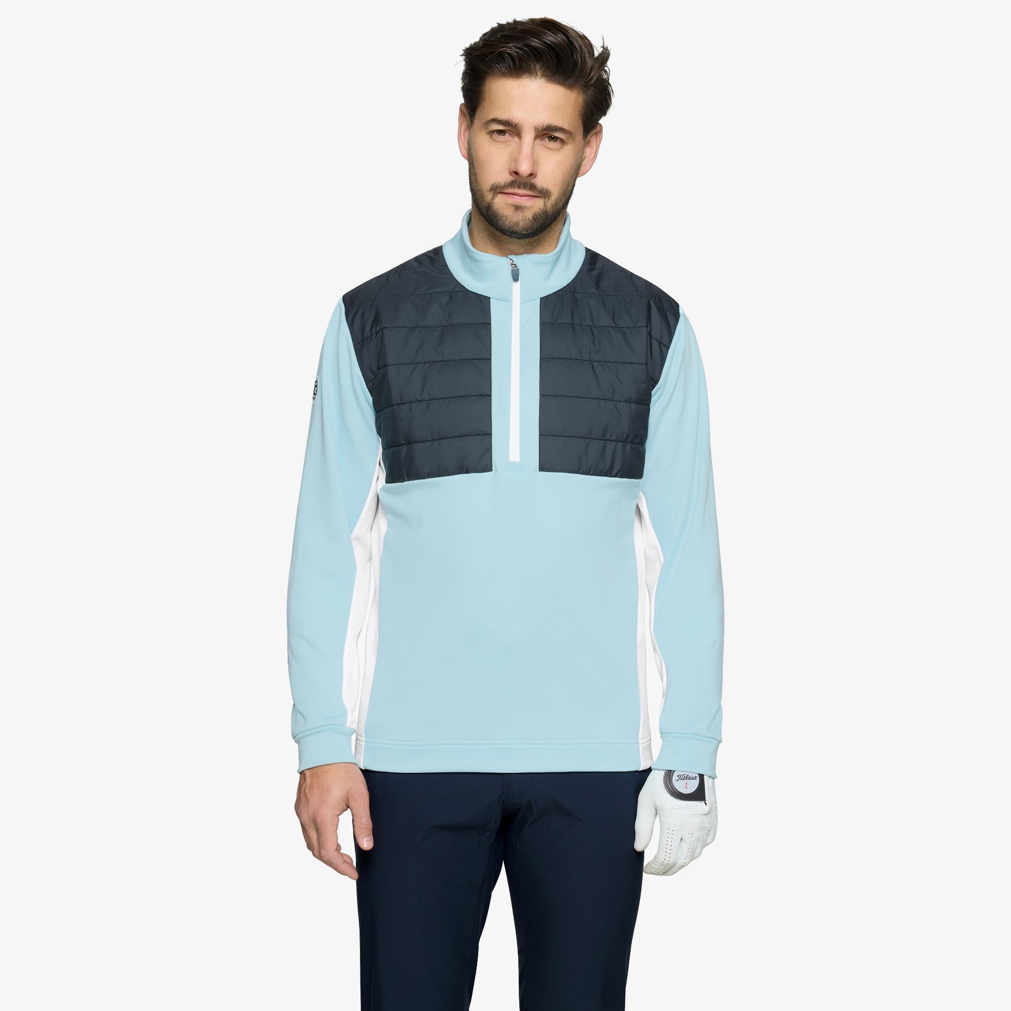Galvin Green Dalton Insula Mens Golf Mid Layer Crystal Blue/Navy