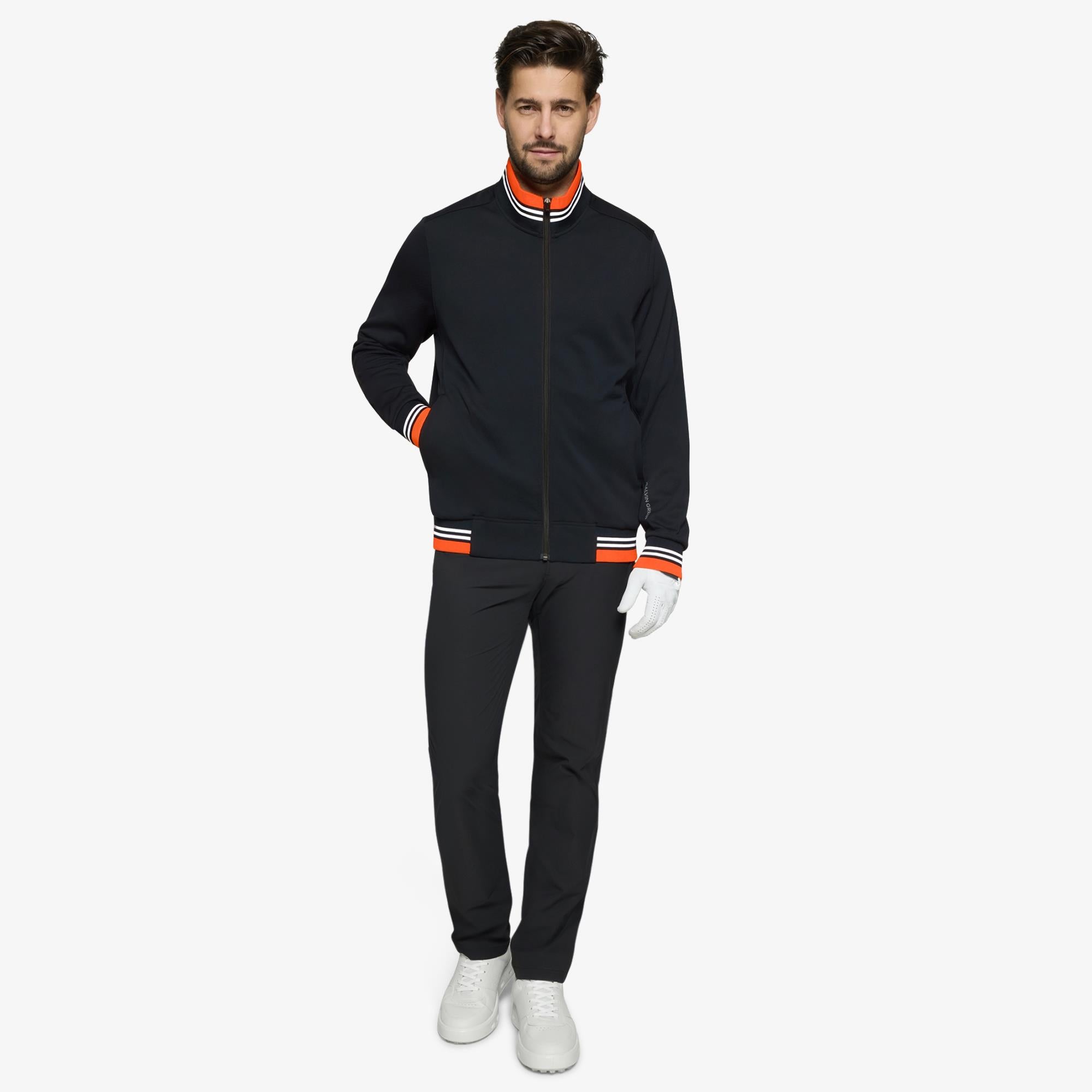 Galvin Green Daniel Insula Mens Golf Mid Layer Black/White/Orange