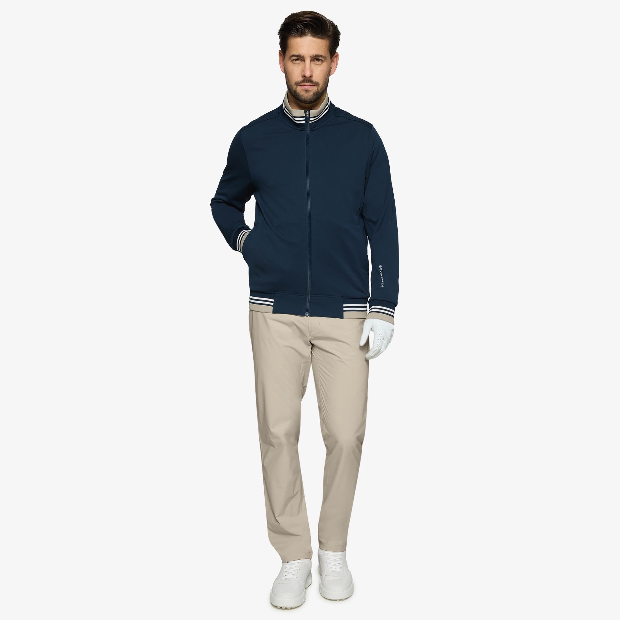 Galvin Green Daniel Insula Mens Golf Mid Layer Sand/Navy/White