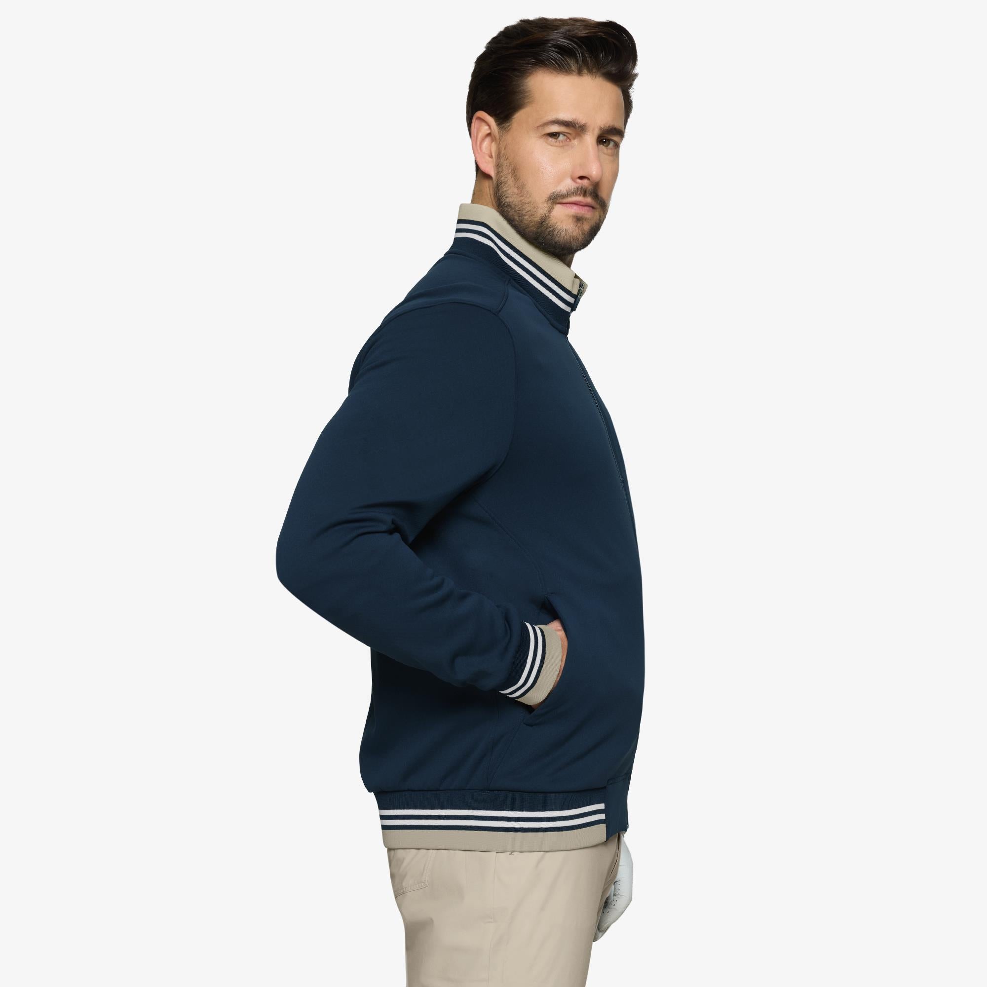 Galvin Green Daniel Insula Mens Golf Mid Layer Sand/Navy/White