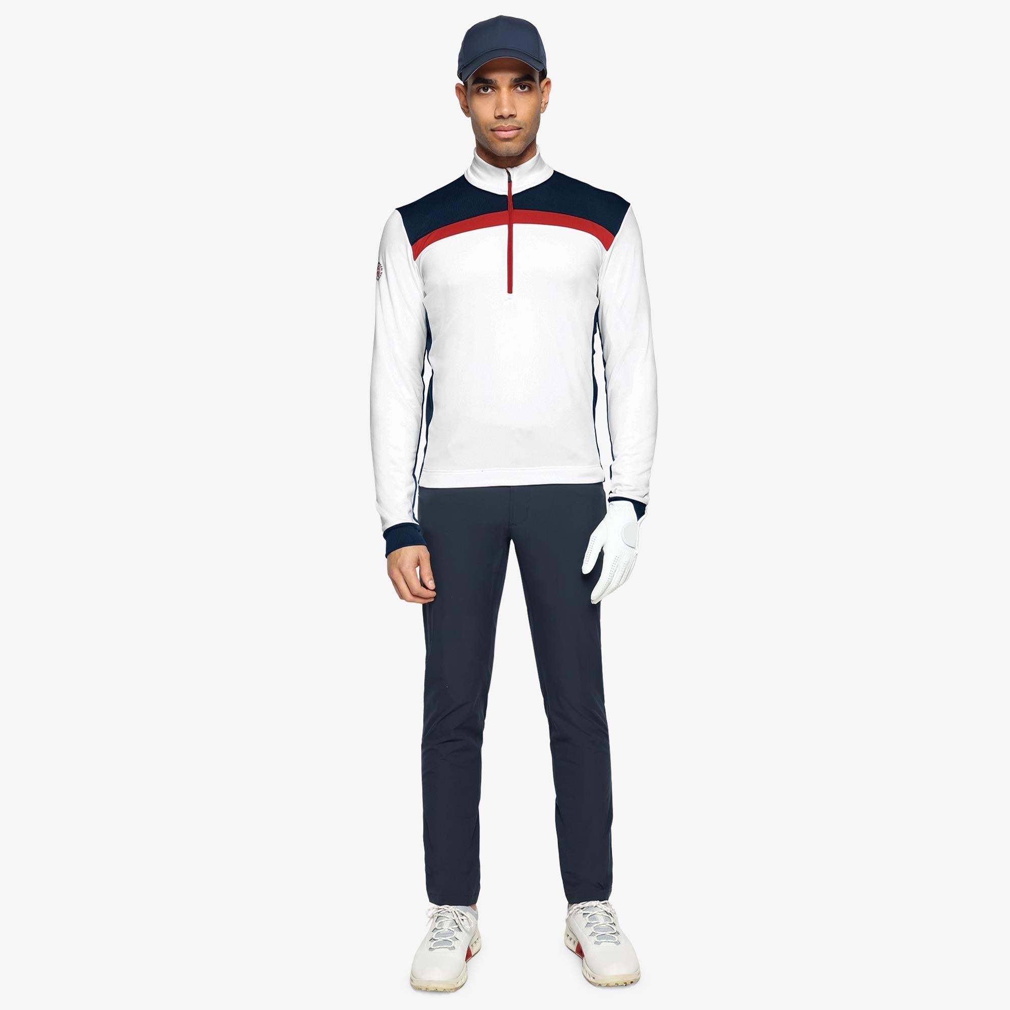 Galvin Green Dean Insula Mens Golf Mid Layer White/Navy/Red