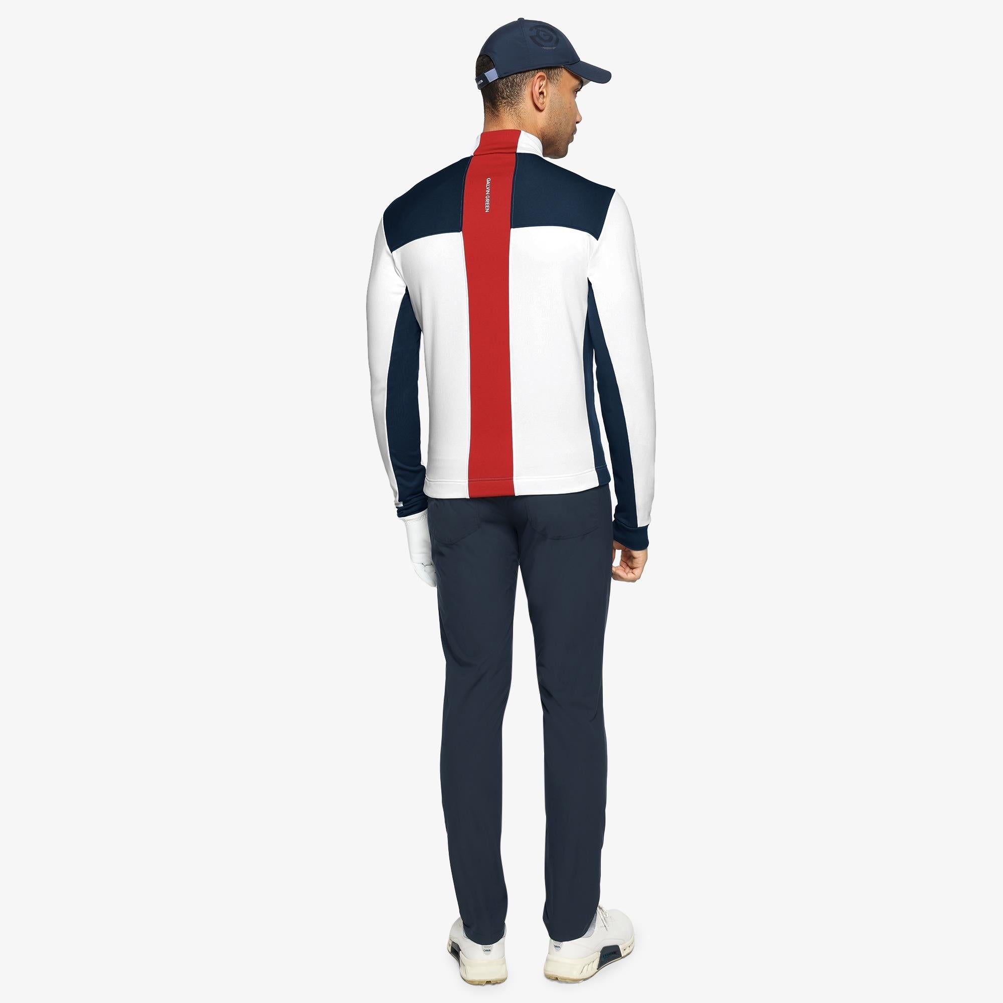 Galvin Green Dean Insula Mens Golf Mid Layer White/Navy/Red