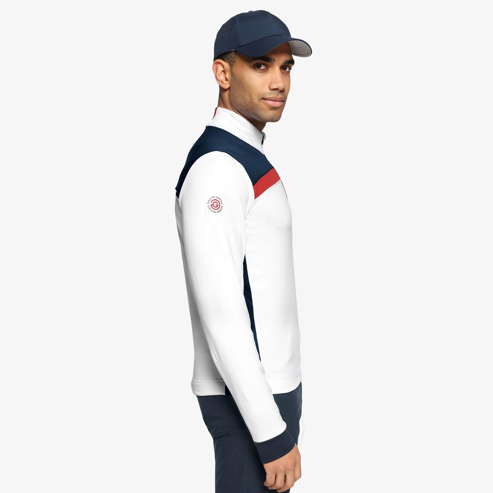 Galvin Green Dean Insula Mens Golf Mid Layer White/Navy/Red