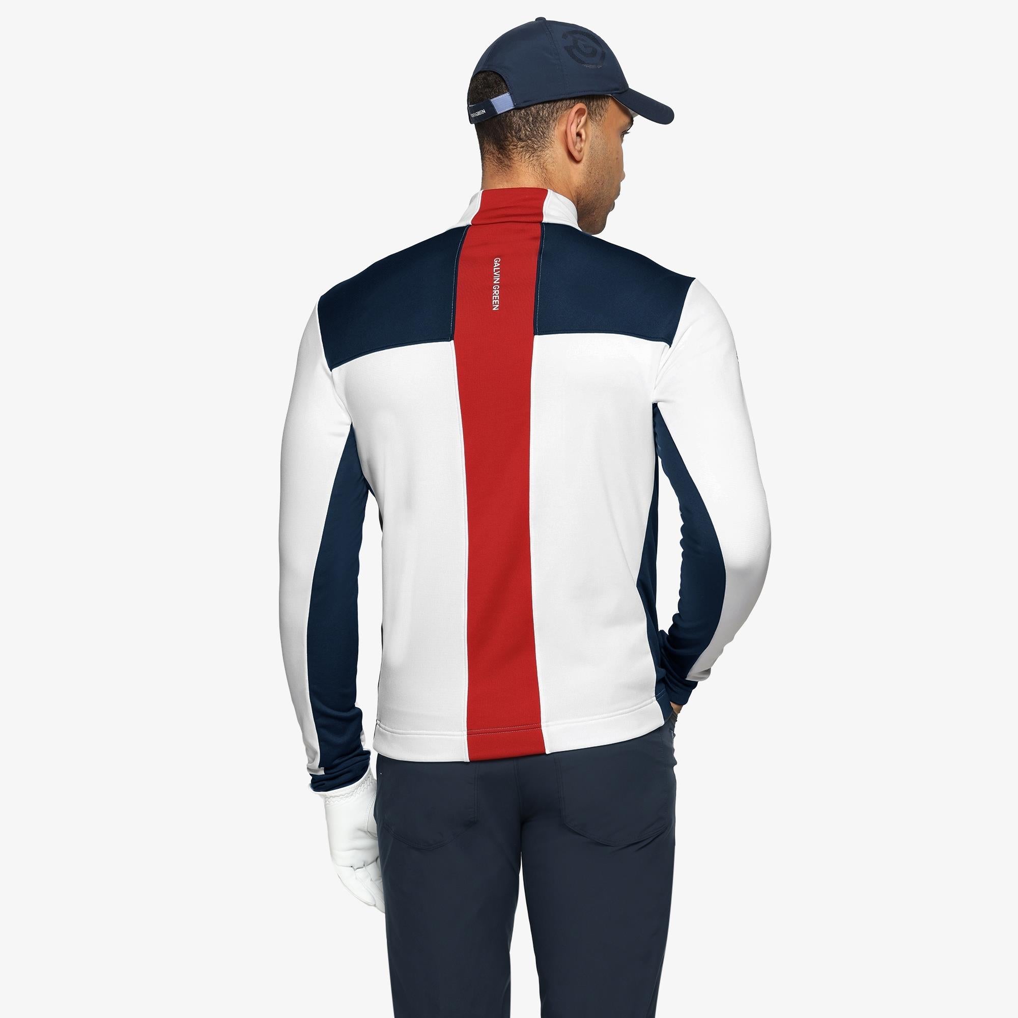 Galvin Green Dean Insula Mens Golf Mid Layer White/Navy/Red