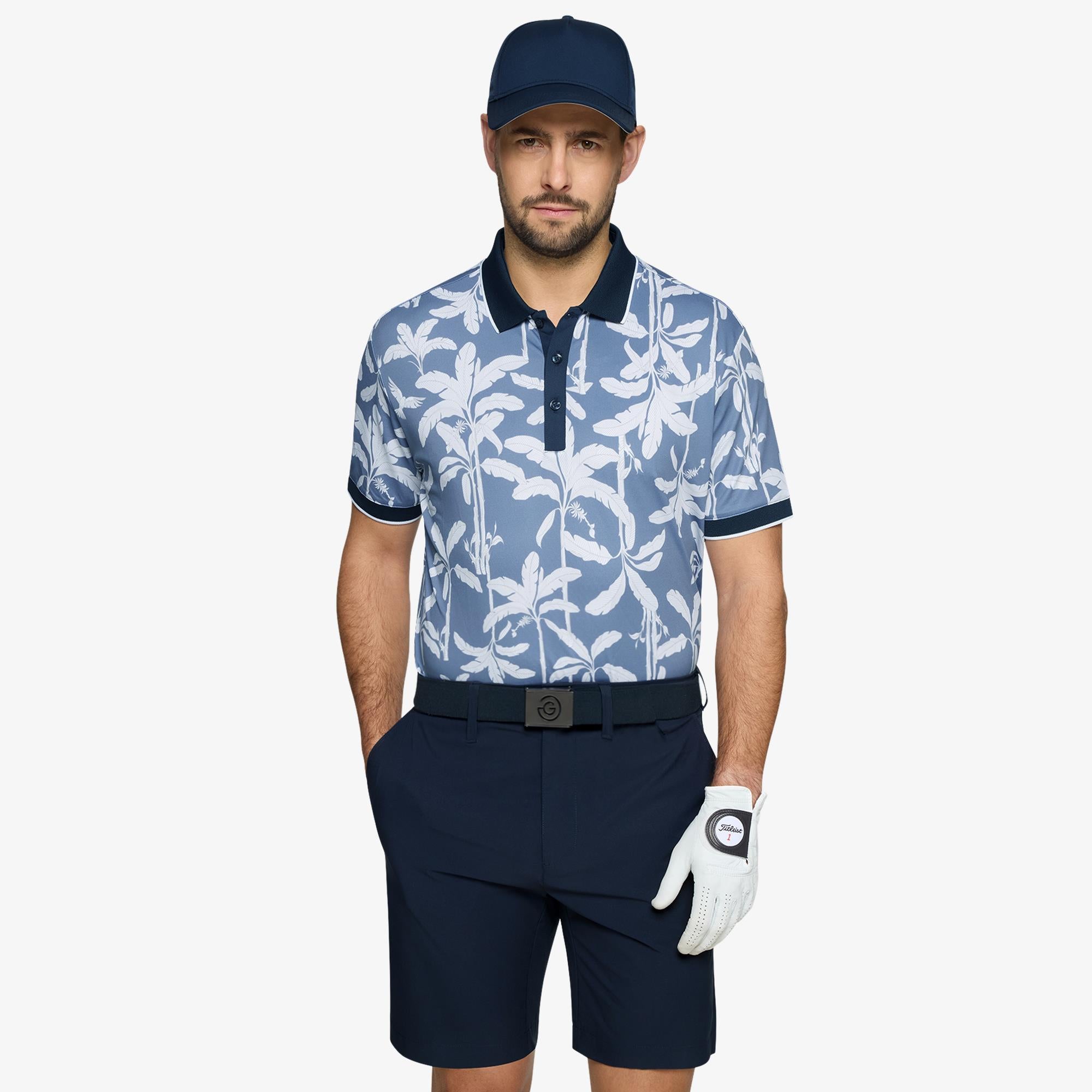 Galvin Green Merry Ventil8+ Mens Golf Polo Shirt Moonlight Blue/Navy