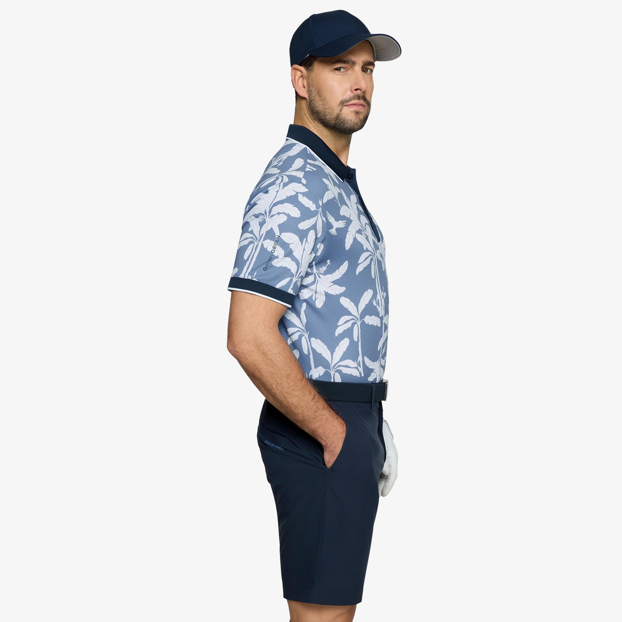 Galvin Green Merry Ventil8+ Mens Golf Polo Shirt Moonlight Blue/Navy