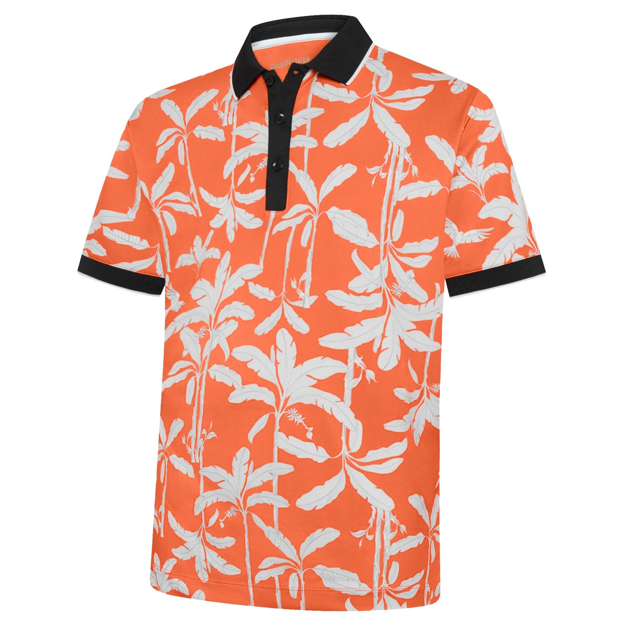 Galvin Green Merry Ventil8+ Mens Golf Polo Shirt Orange/Black